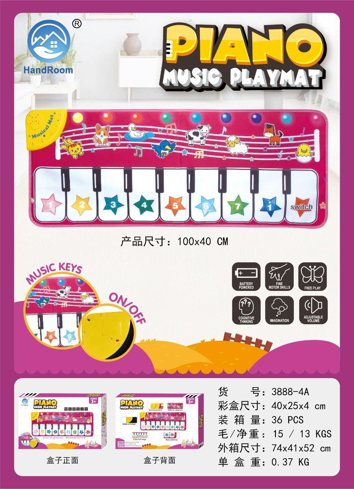 Piano Touch Musical Alfombra Rosado Bebes Niñ@s -2