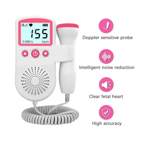 Monitor Fetal Doppler, Incluye Pilas y Gel-2