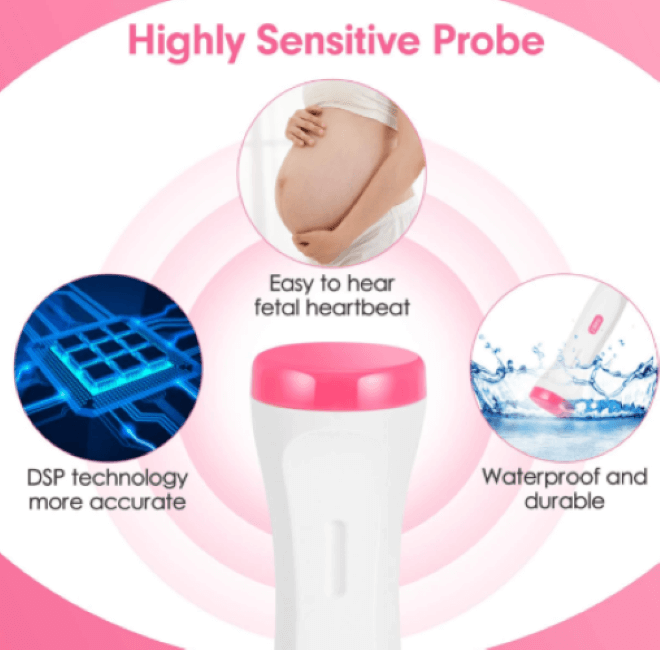 Monitor Fetal Doppler, Incluye Pilas y Gel-4