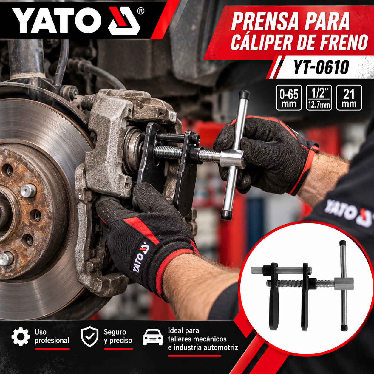 Prensa para comprimir cilindros pistones Caliper de Freno-4