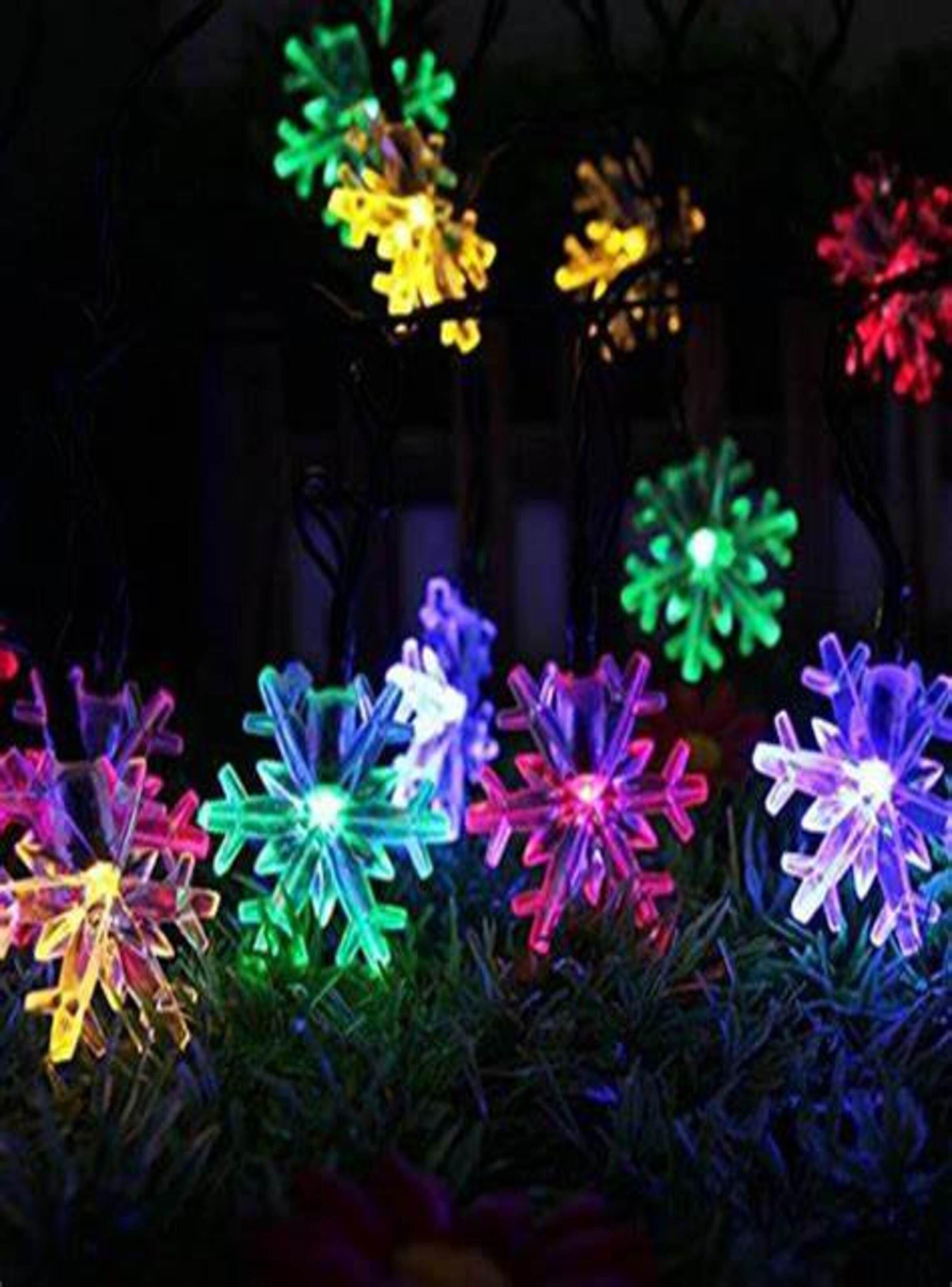 Luces LED Solar de nieve de colores para Navidad-1