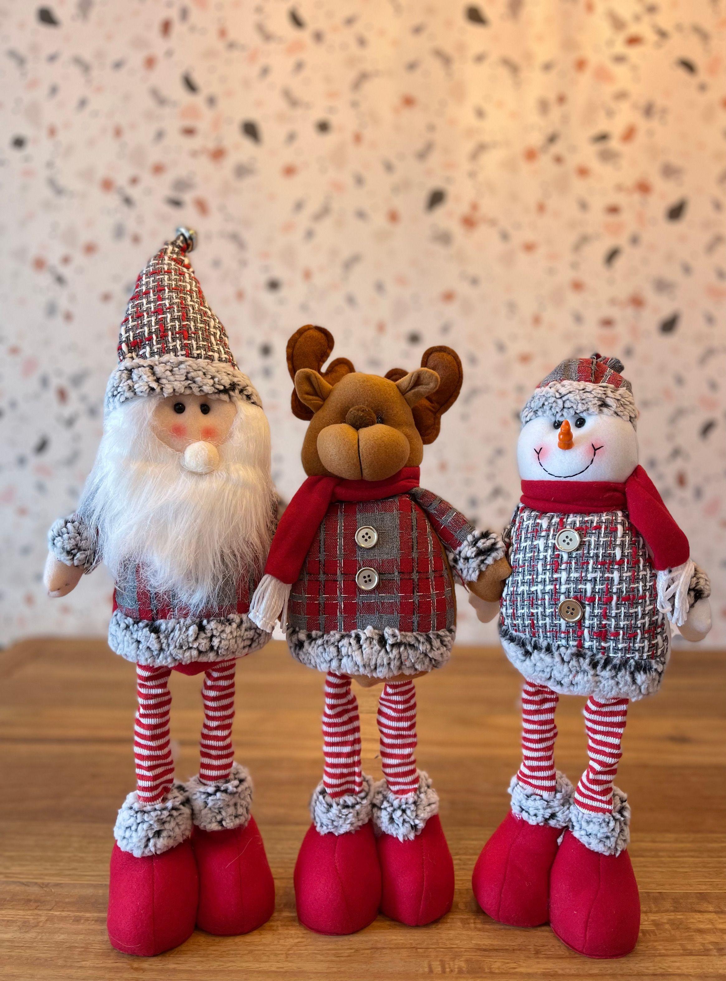 Muñeco de Nieve Patas Largas Rojo Navidad-1