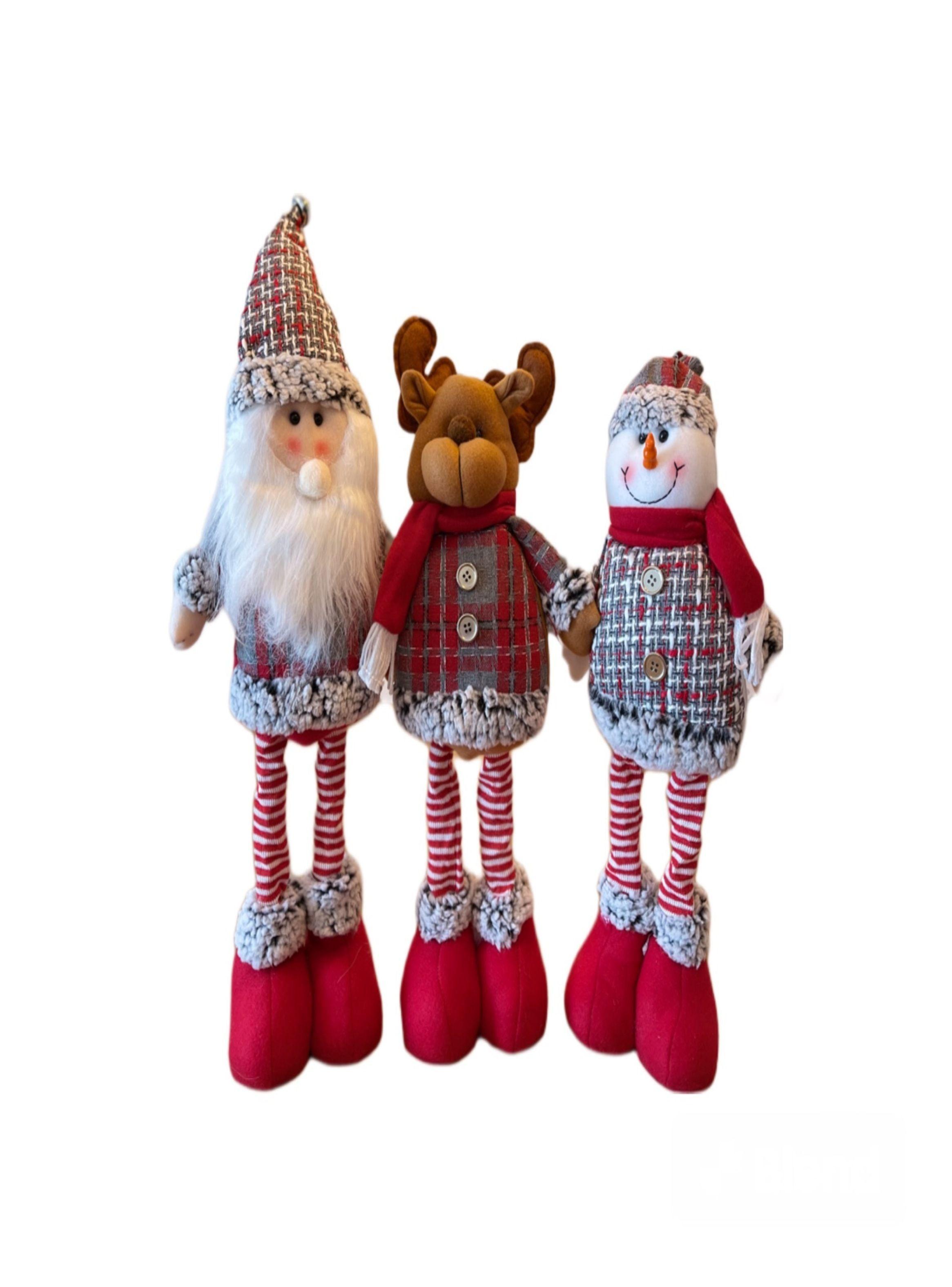 Muñeco de Nieve Patas Largas Rojo Navidad-5