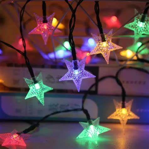 Luces LED solares de estrellas de colores para Navidad-0