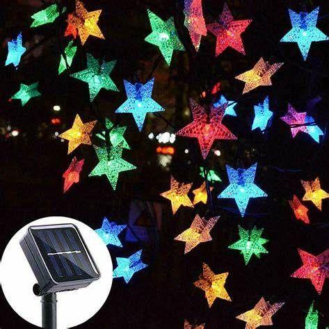 Luces LED solares de estrellas de colores para Navidad-1