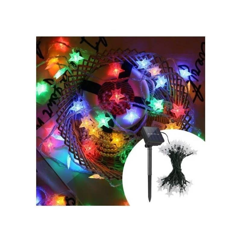 Luces LED solares de estrellas de colores para Navidad-2