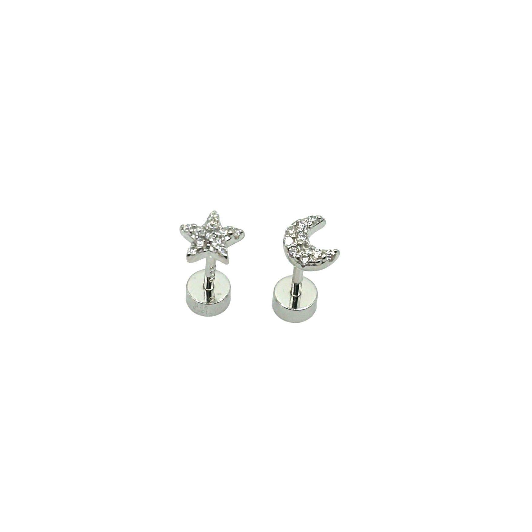 Aros de Luna y Estrella de Plata 925-0
