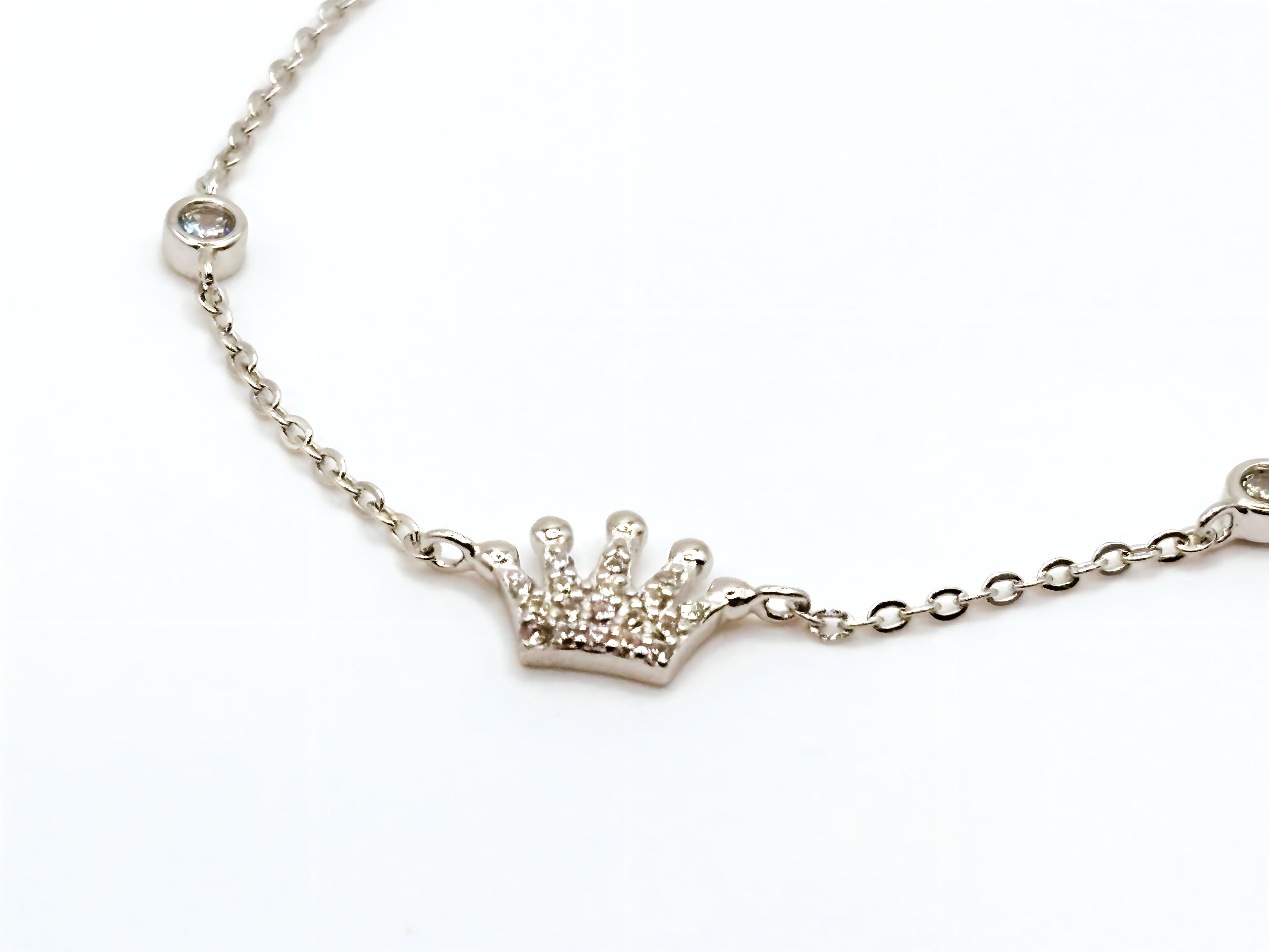Pulsera con una Corona con Circones de Plata 925-2