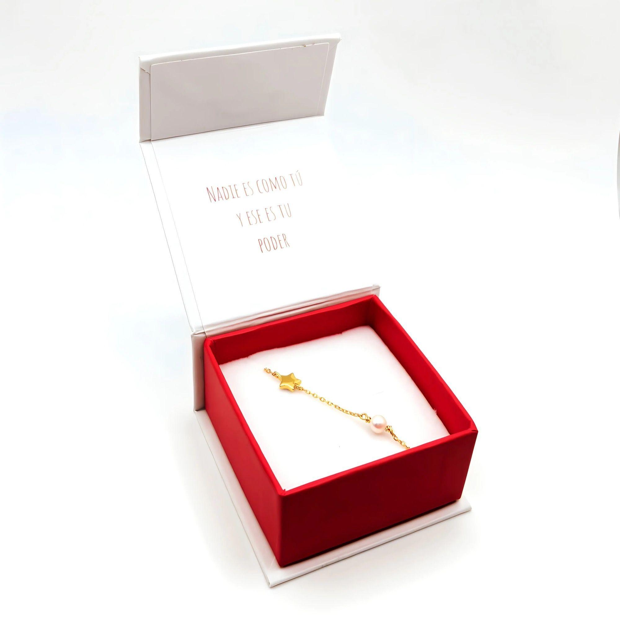 Pulsera con Estrellas y Perlas de Plata 925 enchapada en Oro de 18k-5
