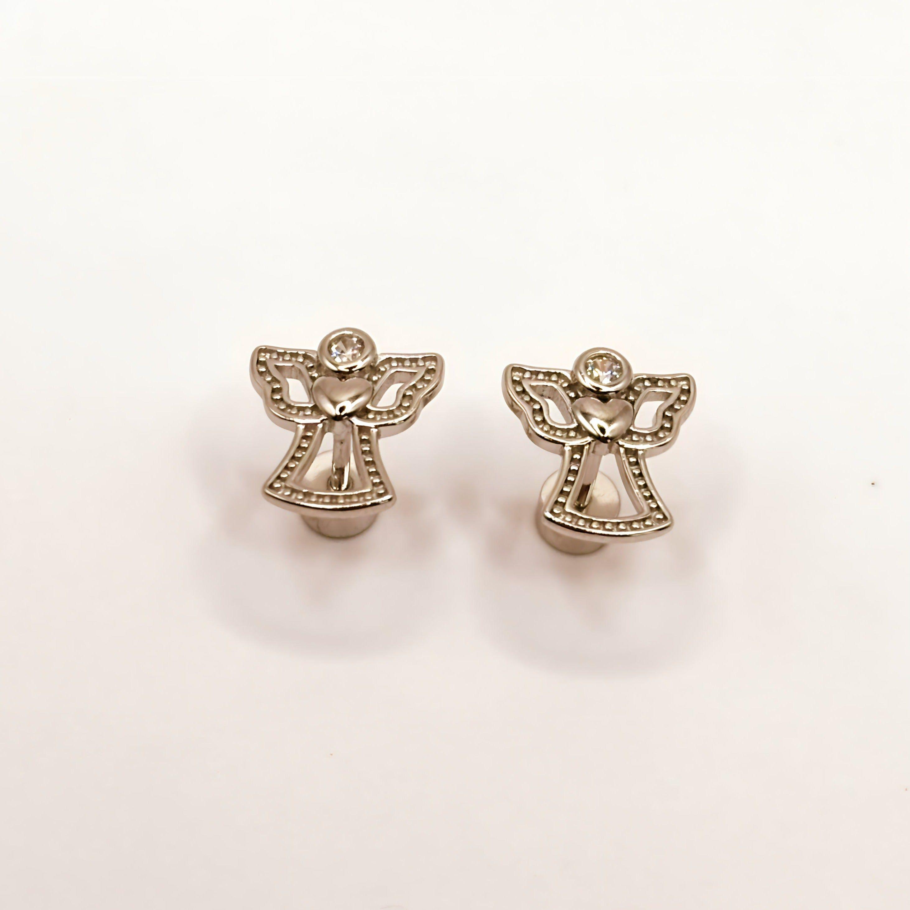 Aro de Angel de la Guarda con Circones Transparentes de Plata 925-0