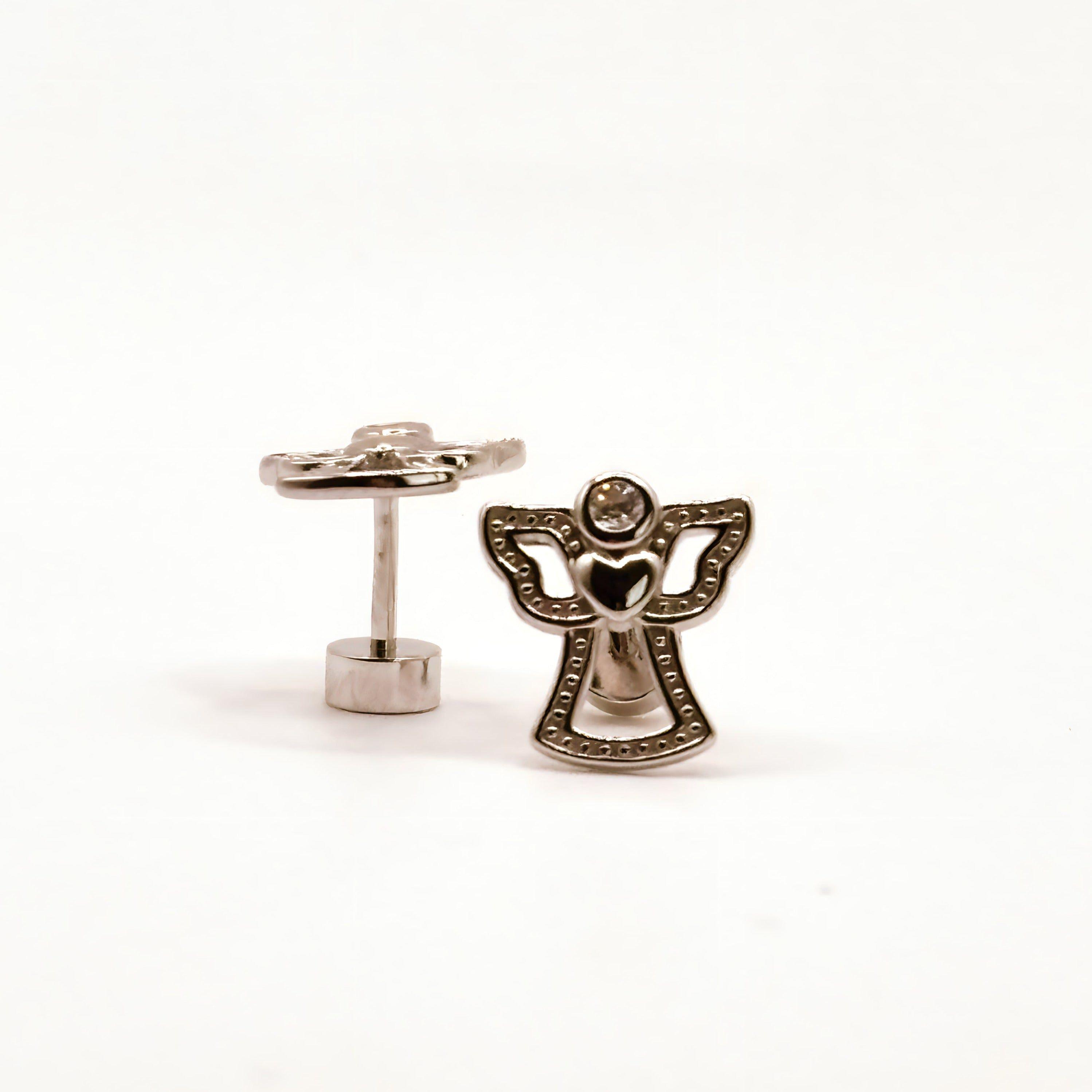 Aro de Angel de la Guarda con Circones Transparentes de Plata 925-2