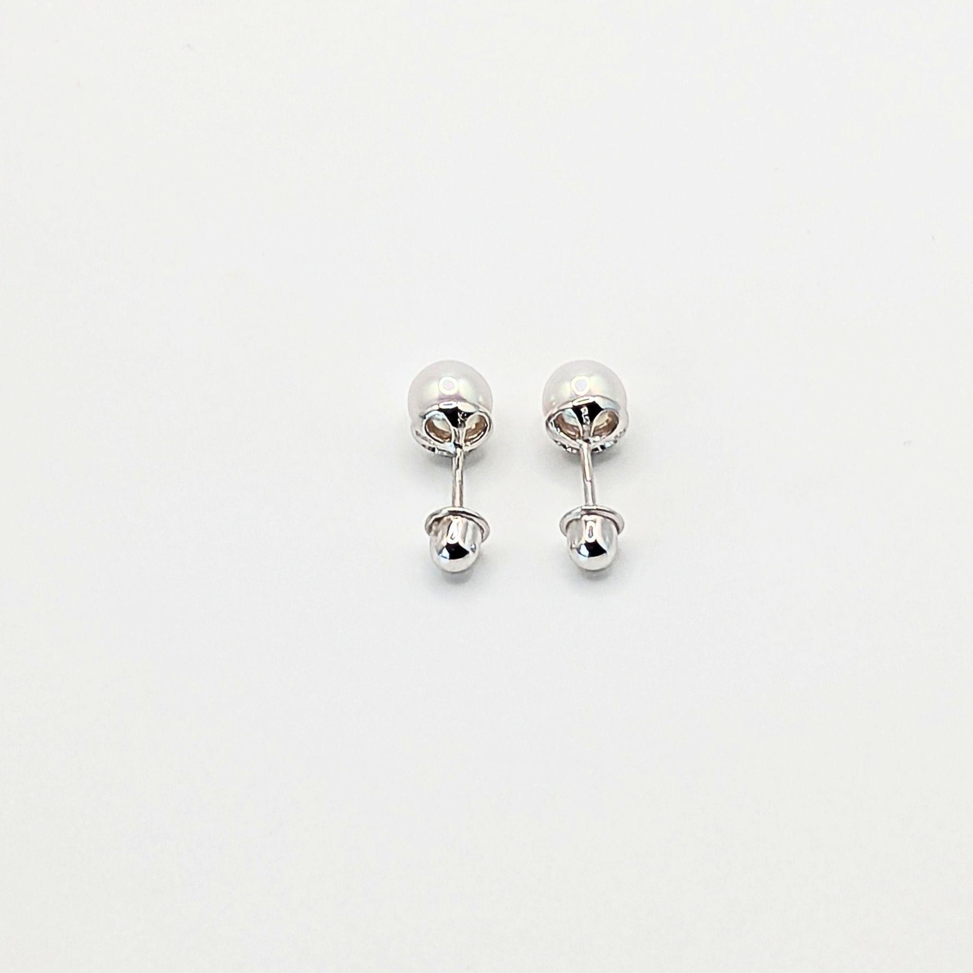 Aros de Perla Cultivada de 6mm de Plata 925-4