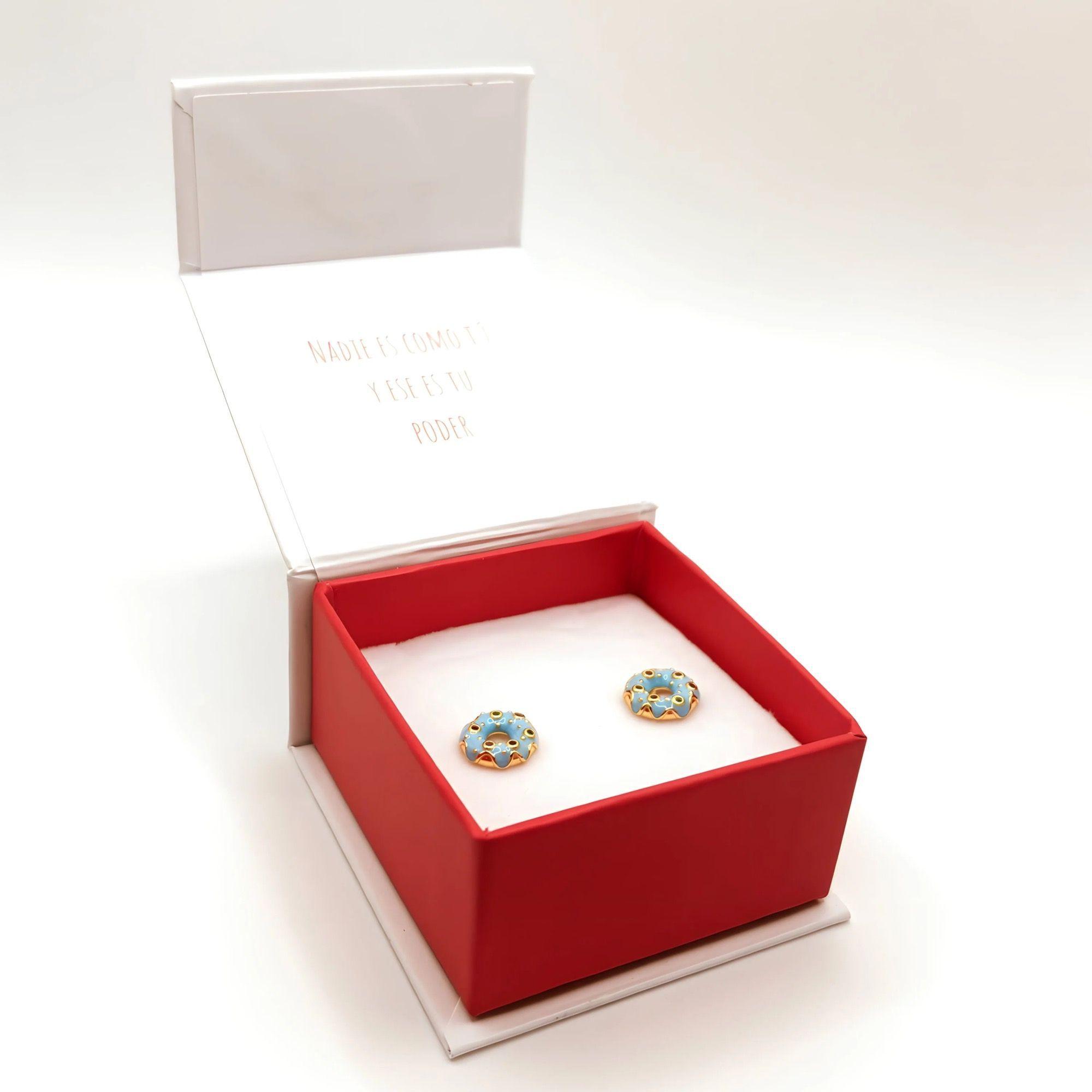 Aro de Donut con Esmalte y Circones de Plata 925 enchapados en Oro 18k-4