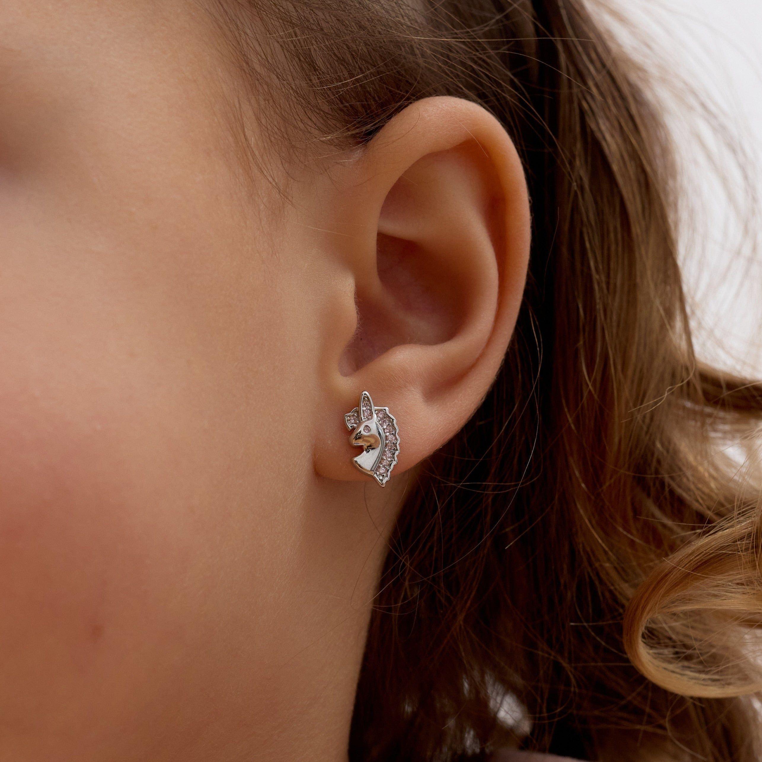 Aros de Unicornio con Circones de Plata 925-2