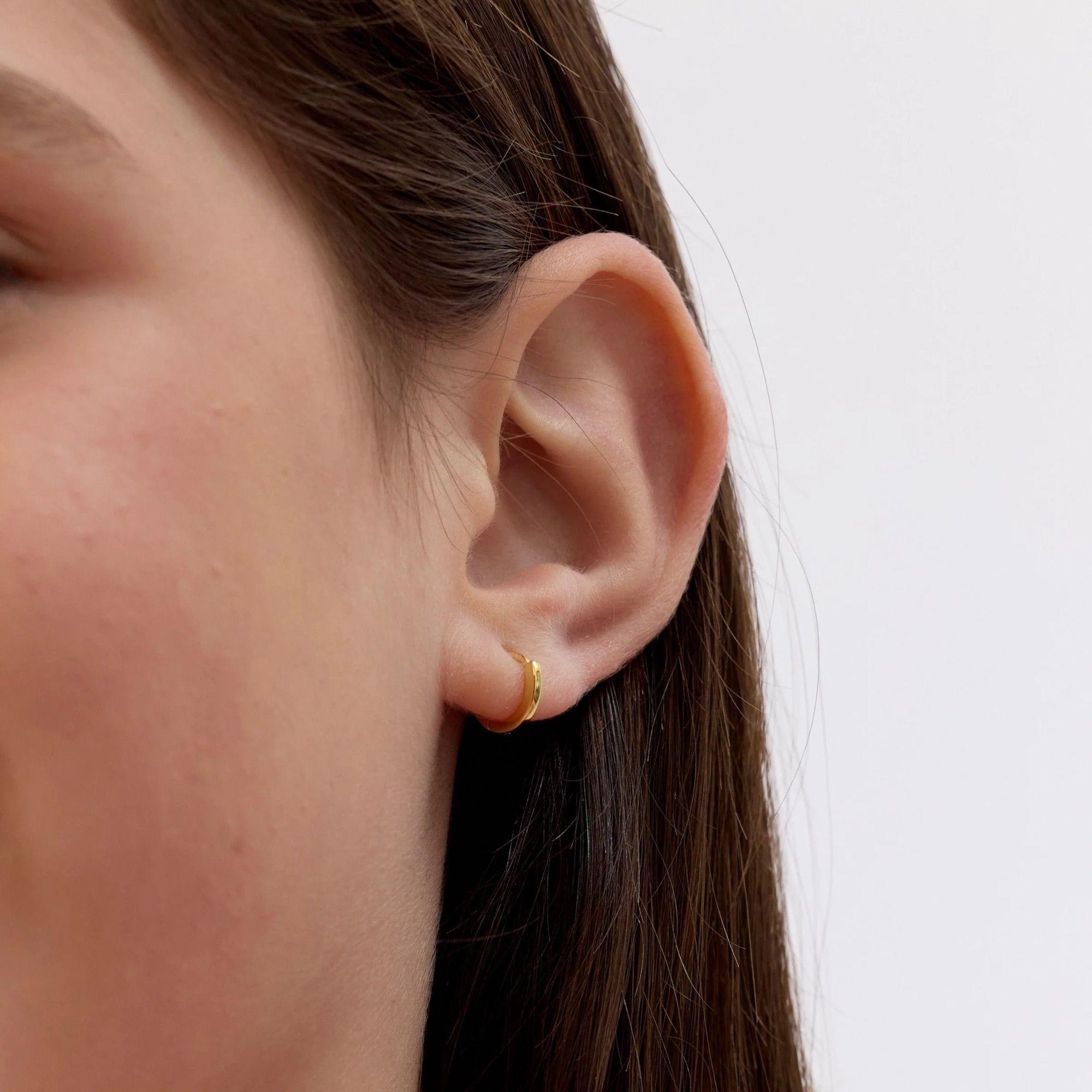 Argollas de plata bañadas en oro de 18k de 10mm-2