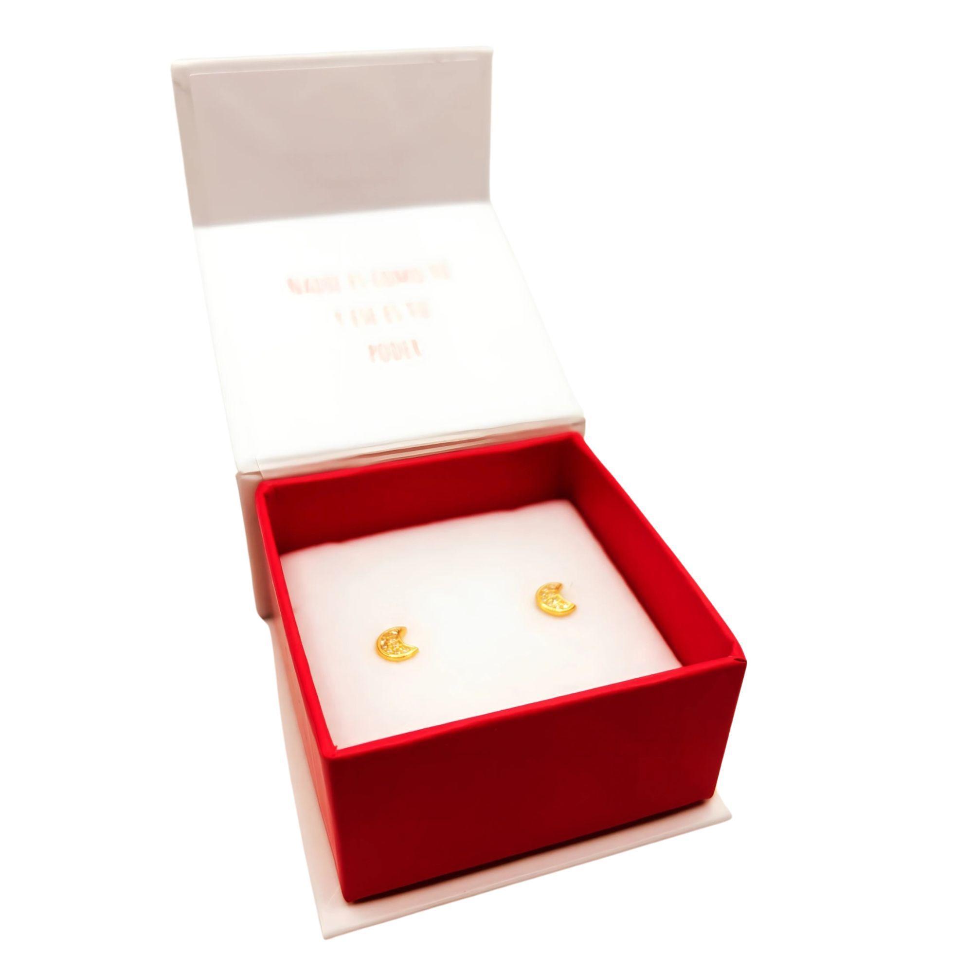 Aro de Media Luna con Circones Transparentes de Plata 925 enchapados en Oro 18k-4