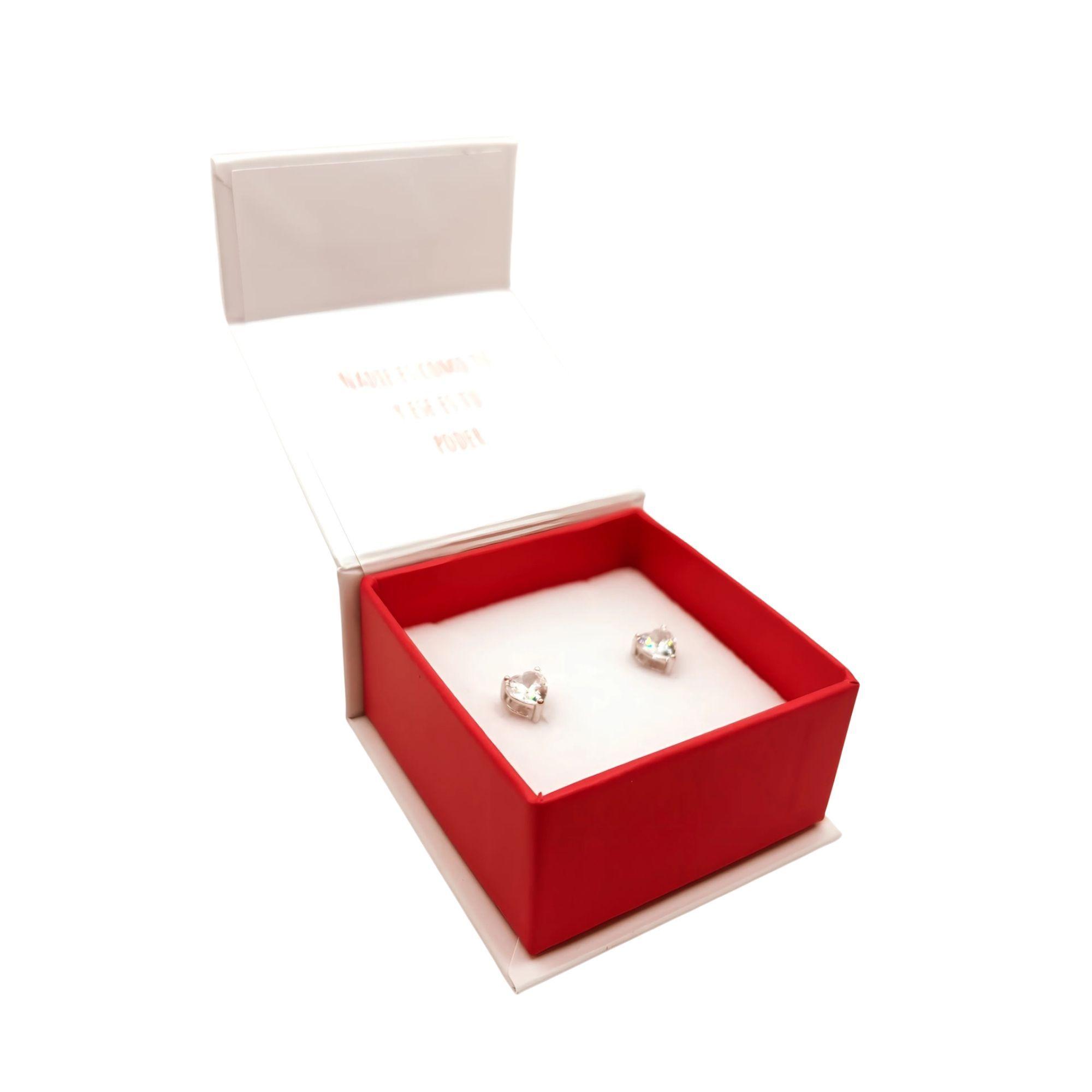 Aro de Corazón con Circón Transparente de Plata 925-3