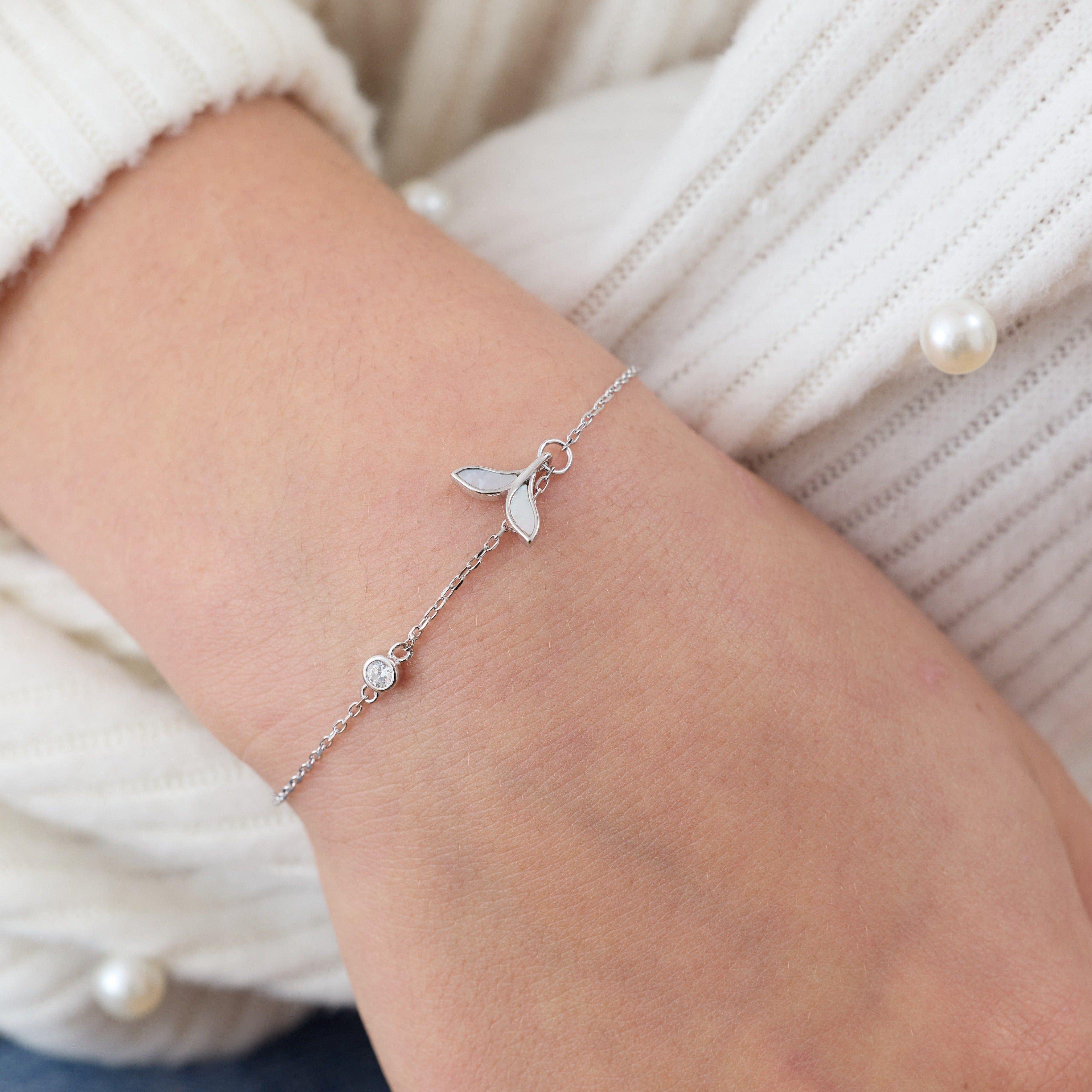 Pulsera de Cola de Ballena con Circones de Plata 925-3