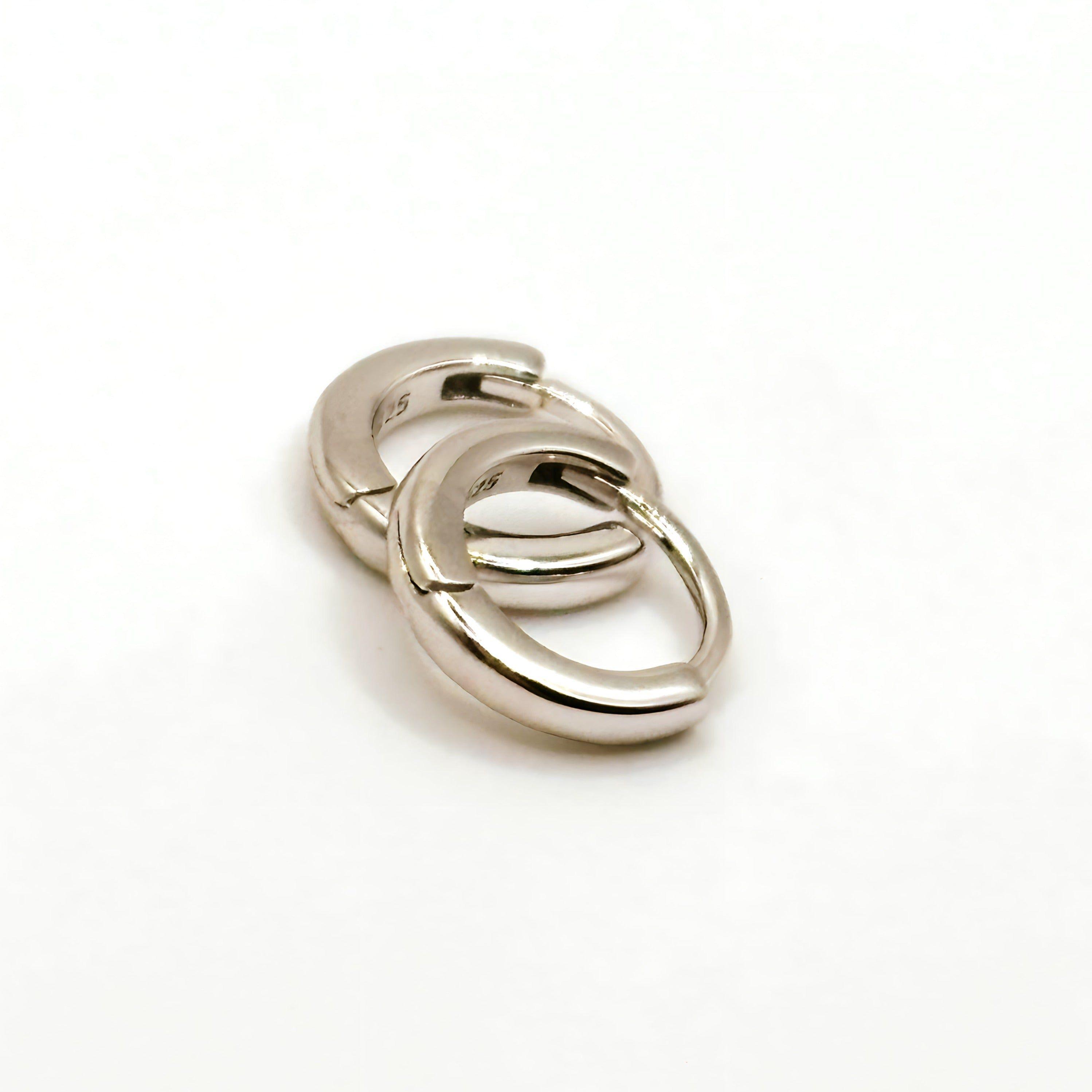 Aro Argollas de Plata 925 10mm sin Níquel Hipoalergénicas-2