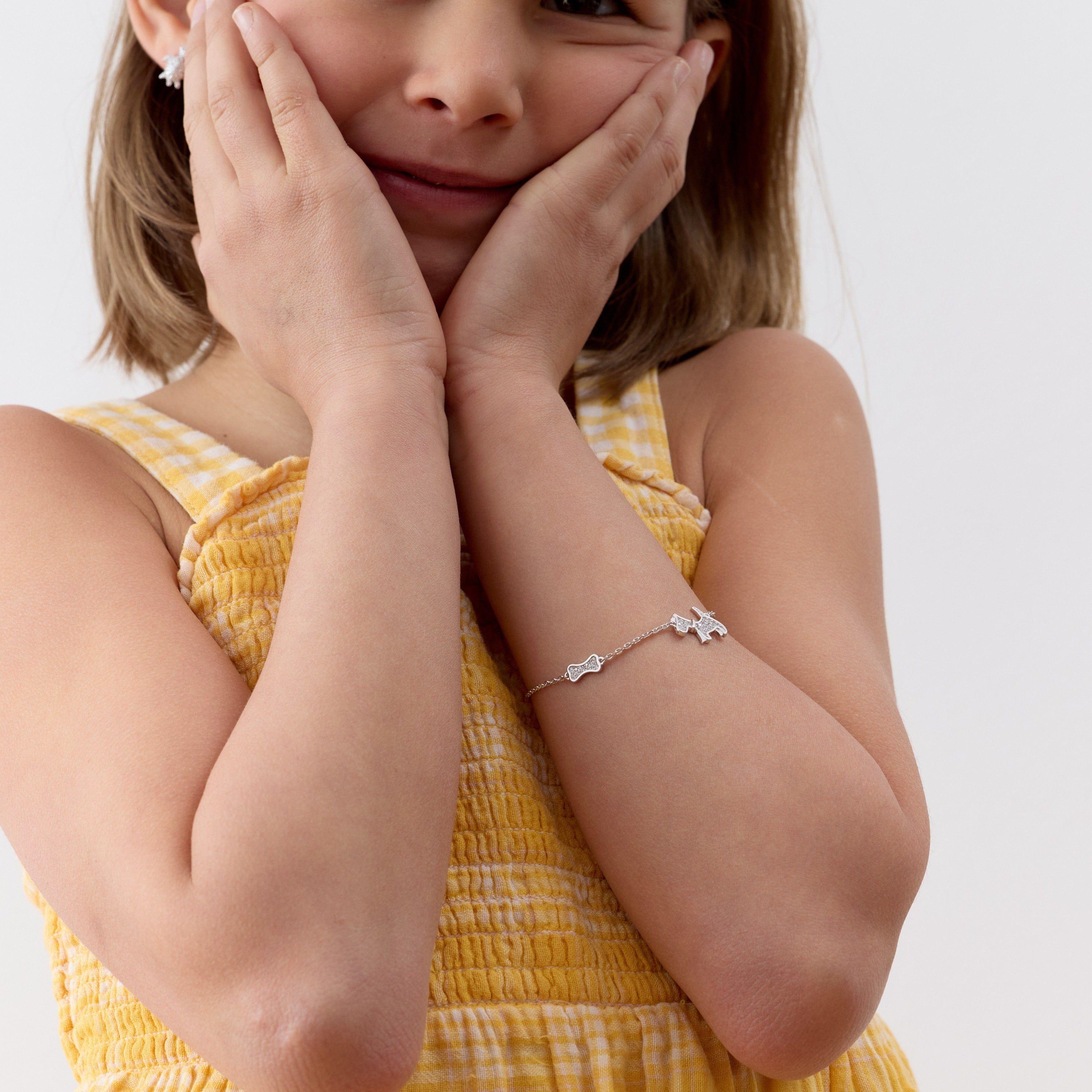 Pulsera con un Perro y su Hueso con Circonesde Plata 925-1