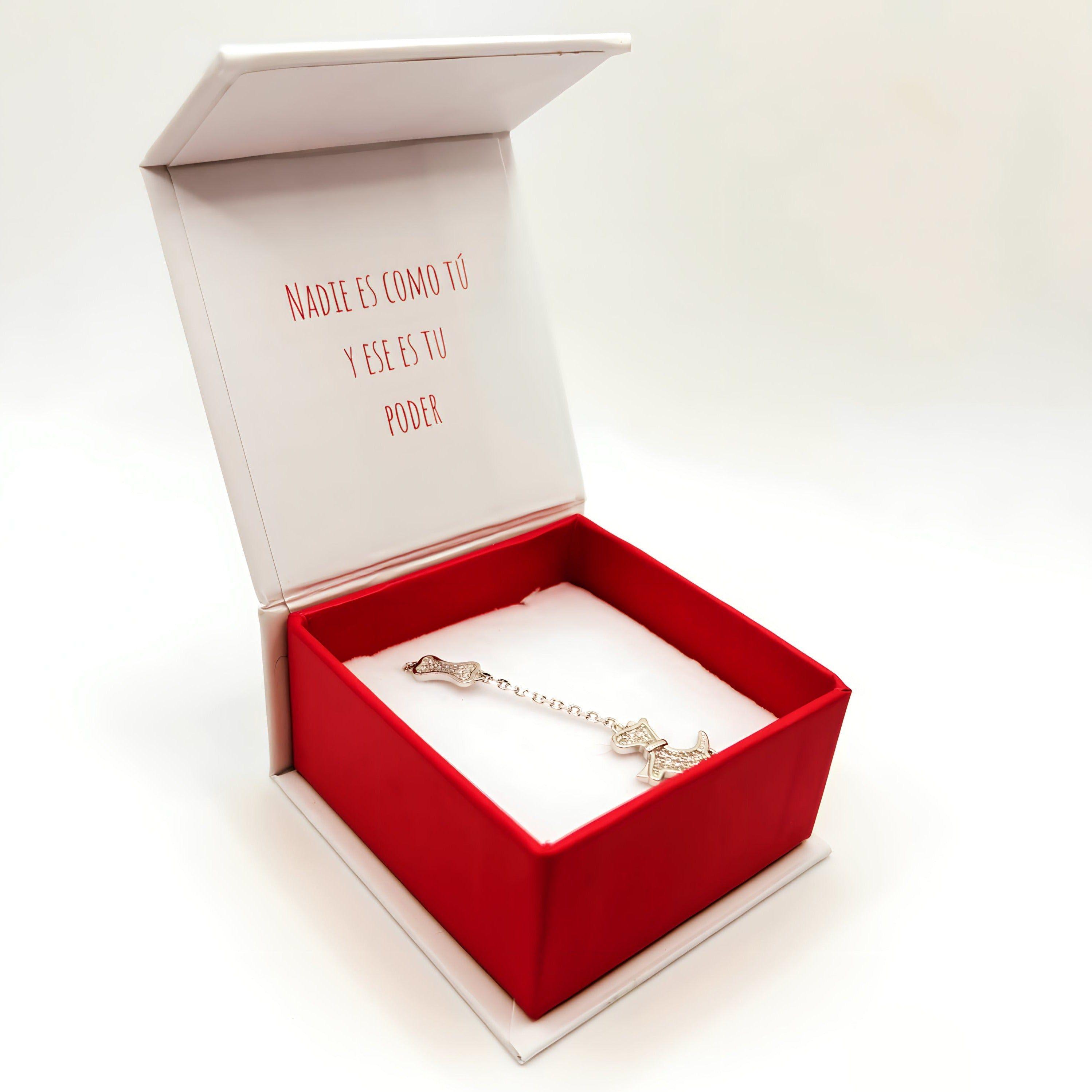 Pulsera con un Perro y su Hueso con Circonesde Plata 925-4