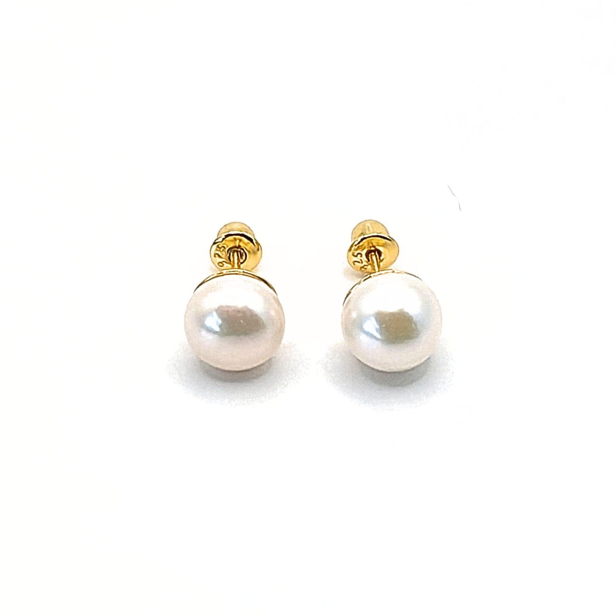 Aros de Perla de 9 mm en Plata 925-0