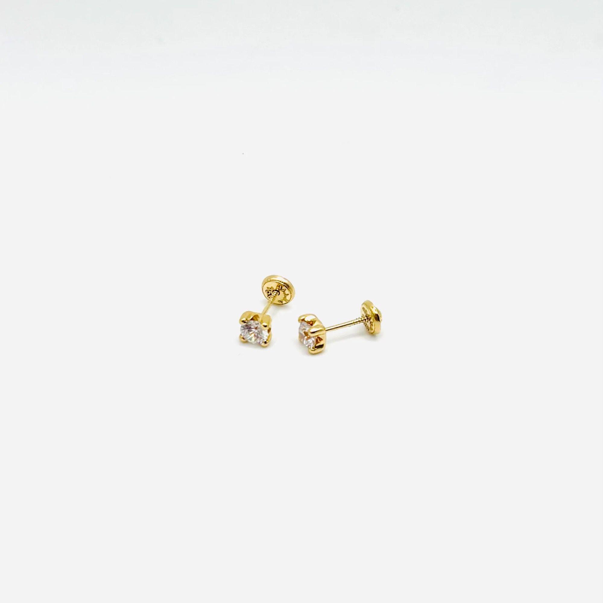 Aro con Circón Solitario de 4mm en Oro 18k-1