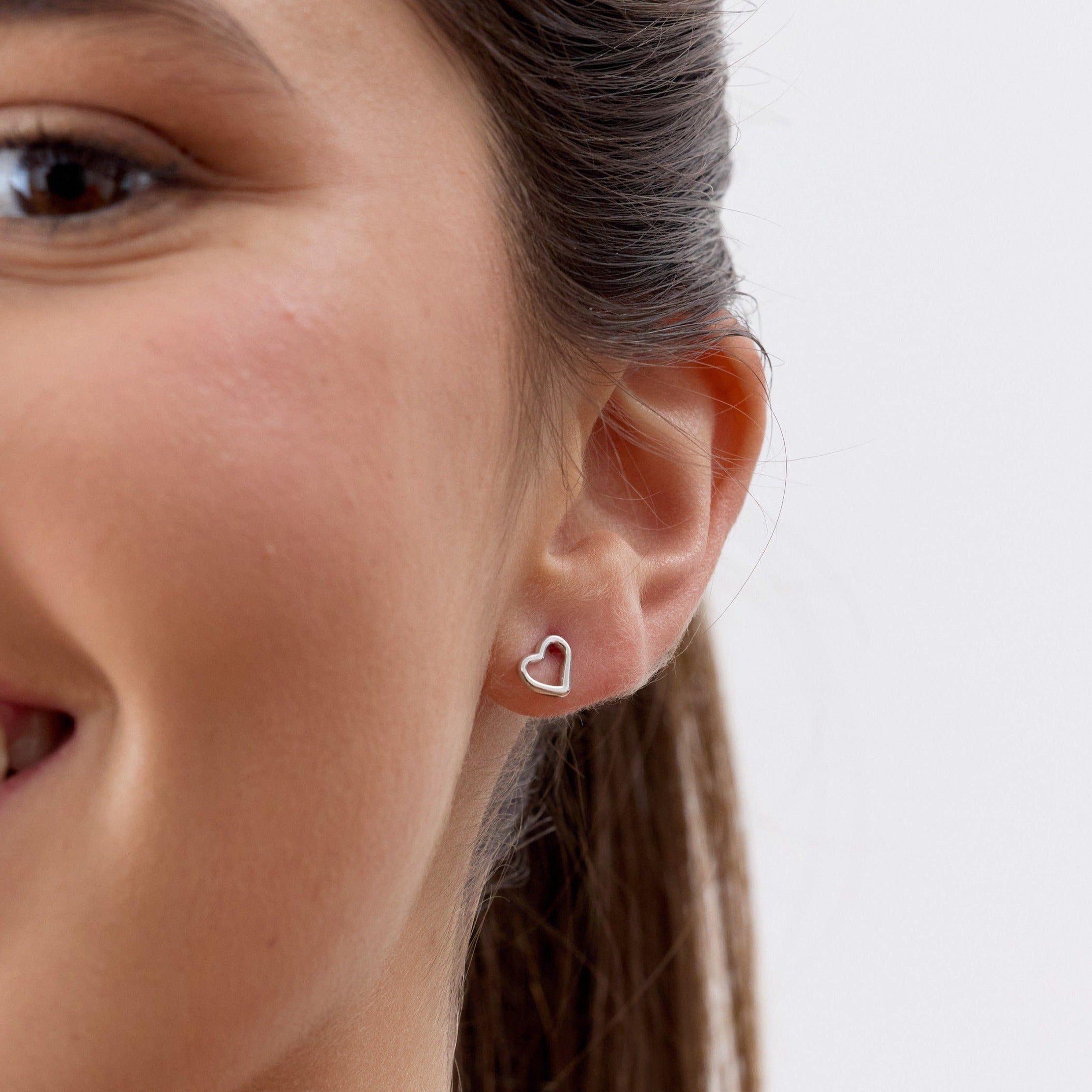 Aros de Corazón de 7,5mm de Plata 925-2