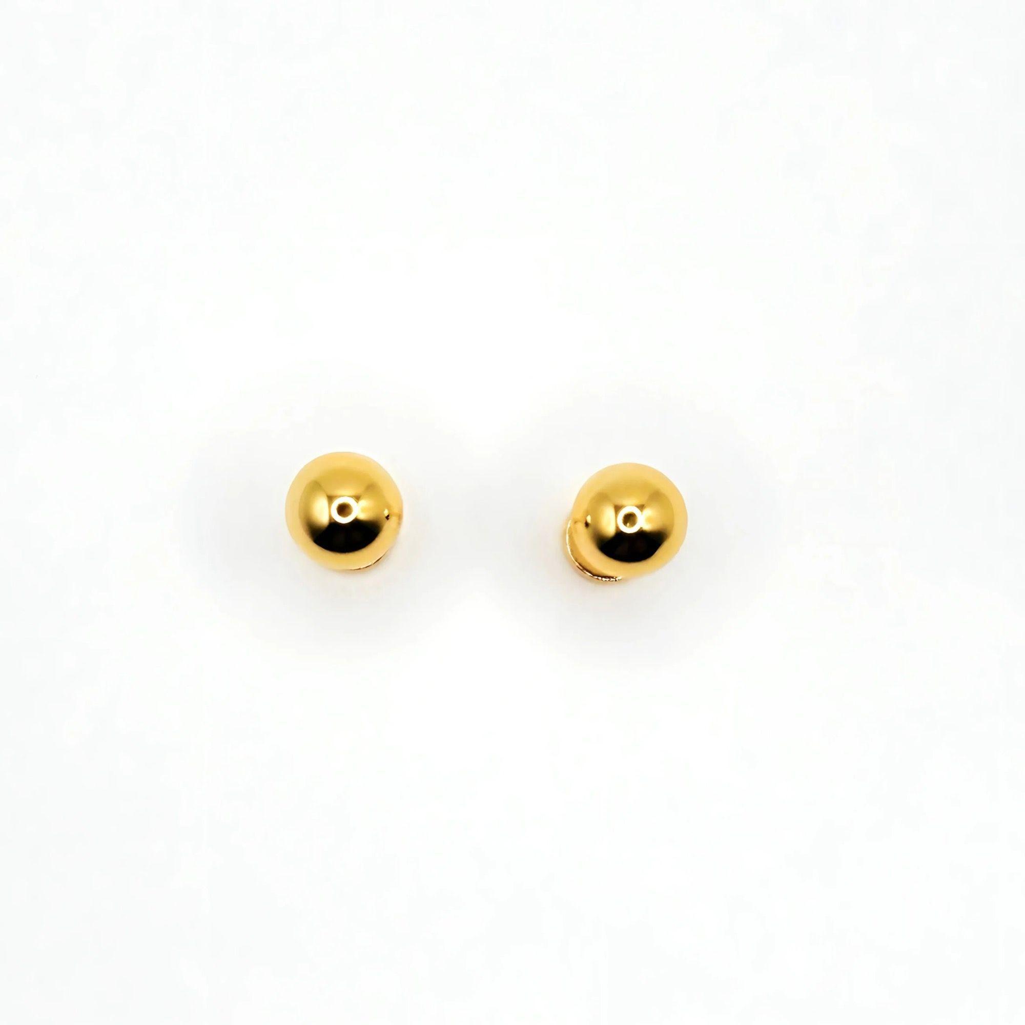Aros Bola 5mm de Plata 925 enchapados en Oro 18k-2
