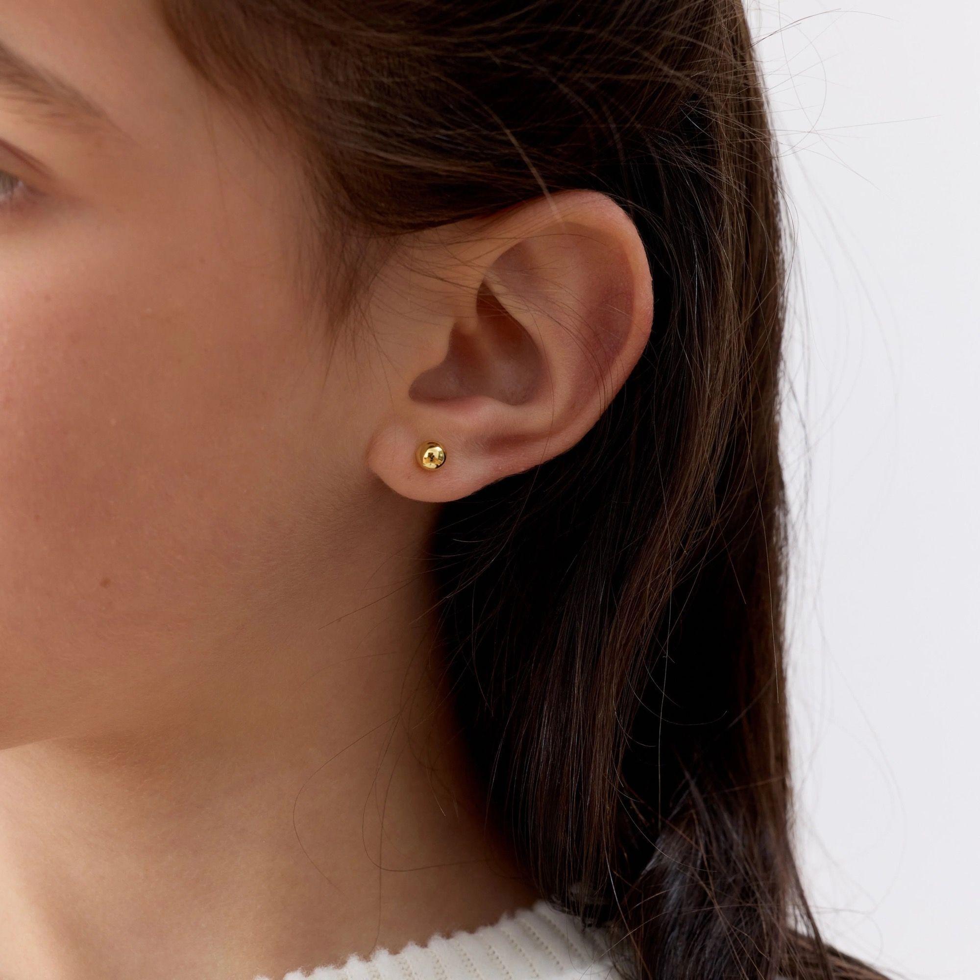 Aros Bola 5mm de Plata 925 enchapados en Oro 18k-3