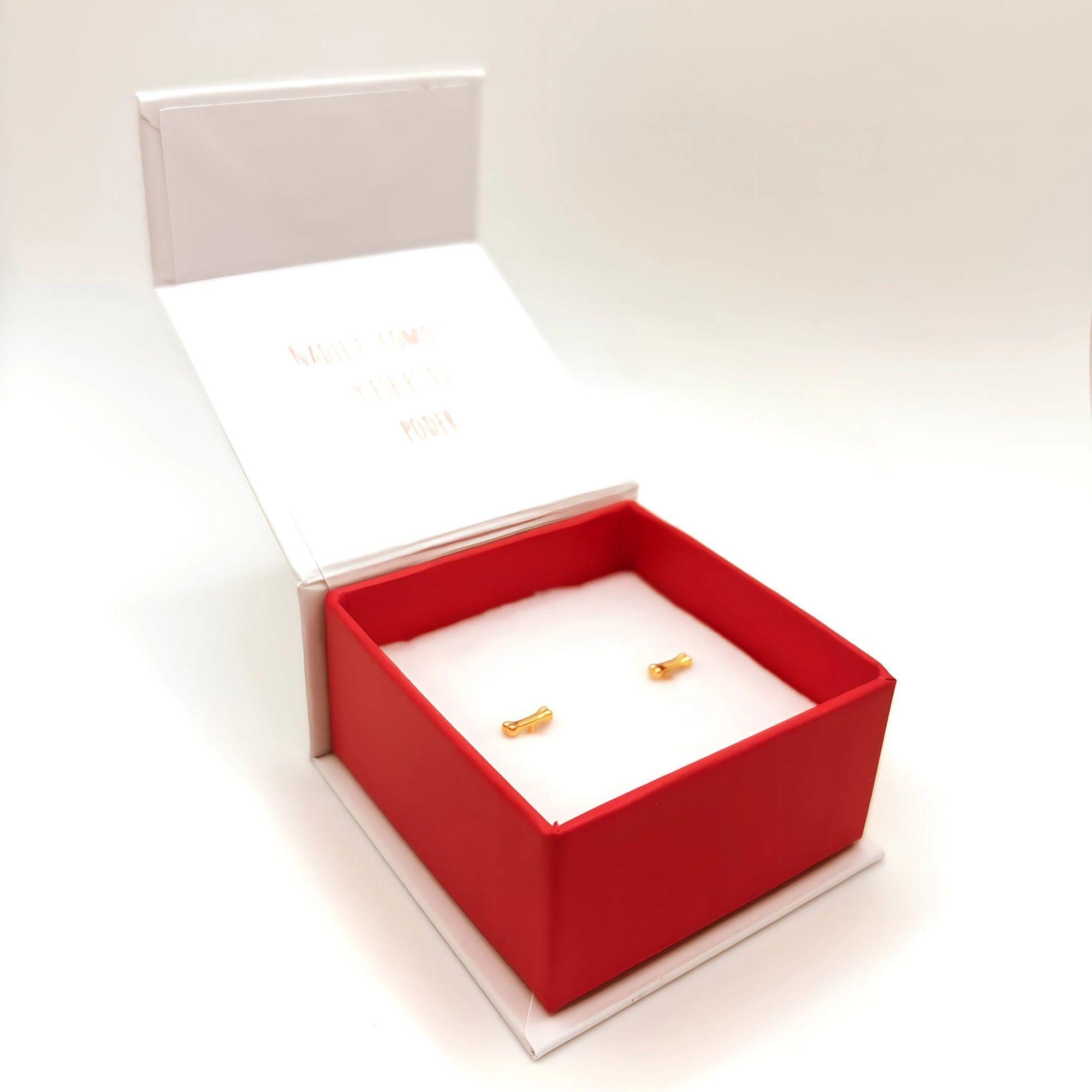 Aro de Hueso de Perrito de Plata 925 enchapados en Oro 18k-4