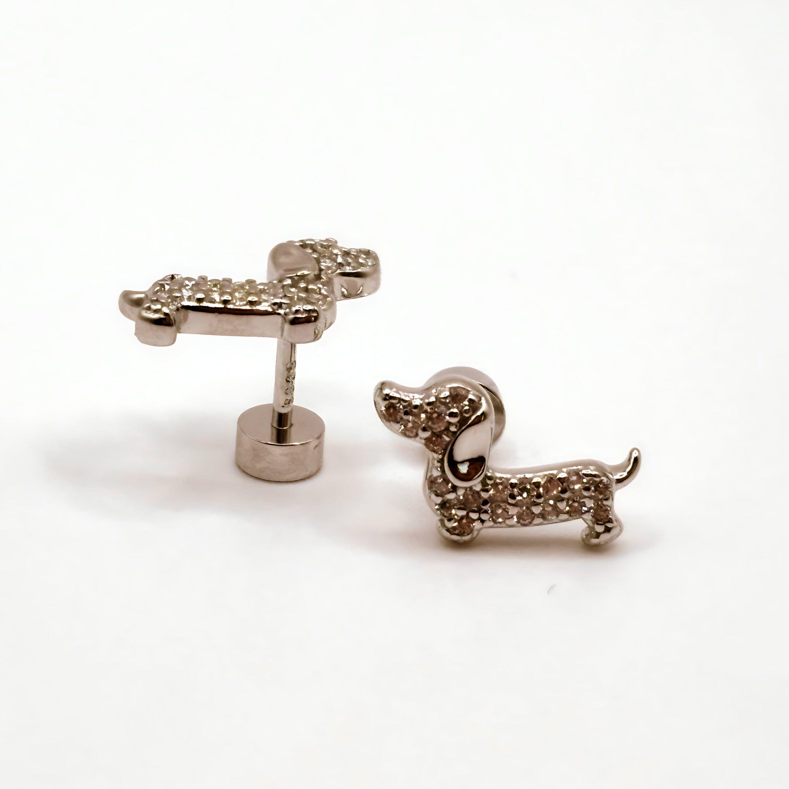 Aro de Perrito con Circones Transparentes de Plata 925-2