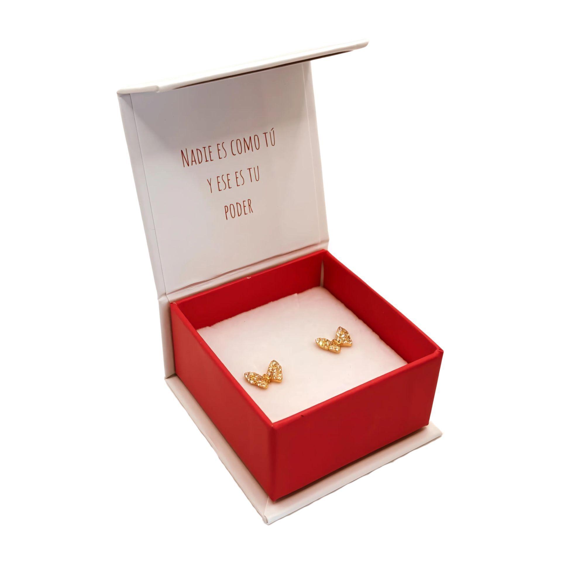 Aros de Mariposa con Circones de Plata enchapados en Oro 18k-4