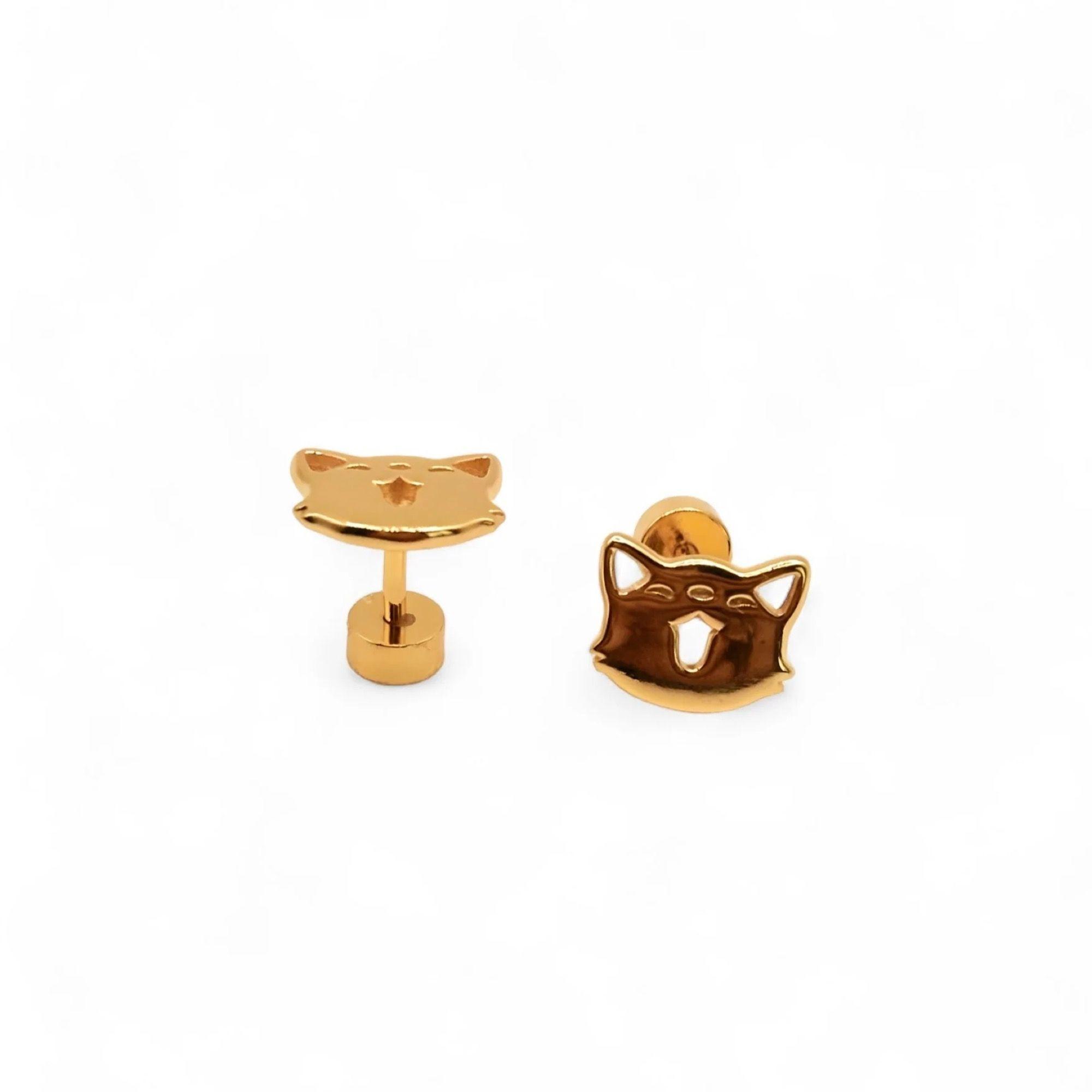 Aro de Gatito Maullador de Plata 925 enchapados en Oro 18k-2