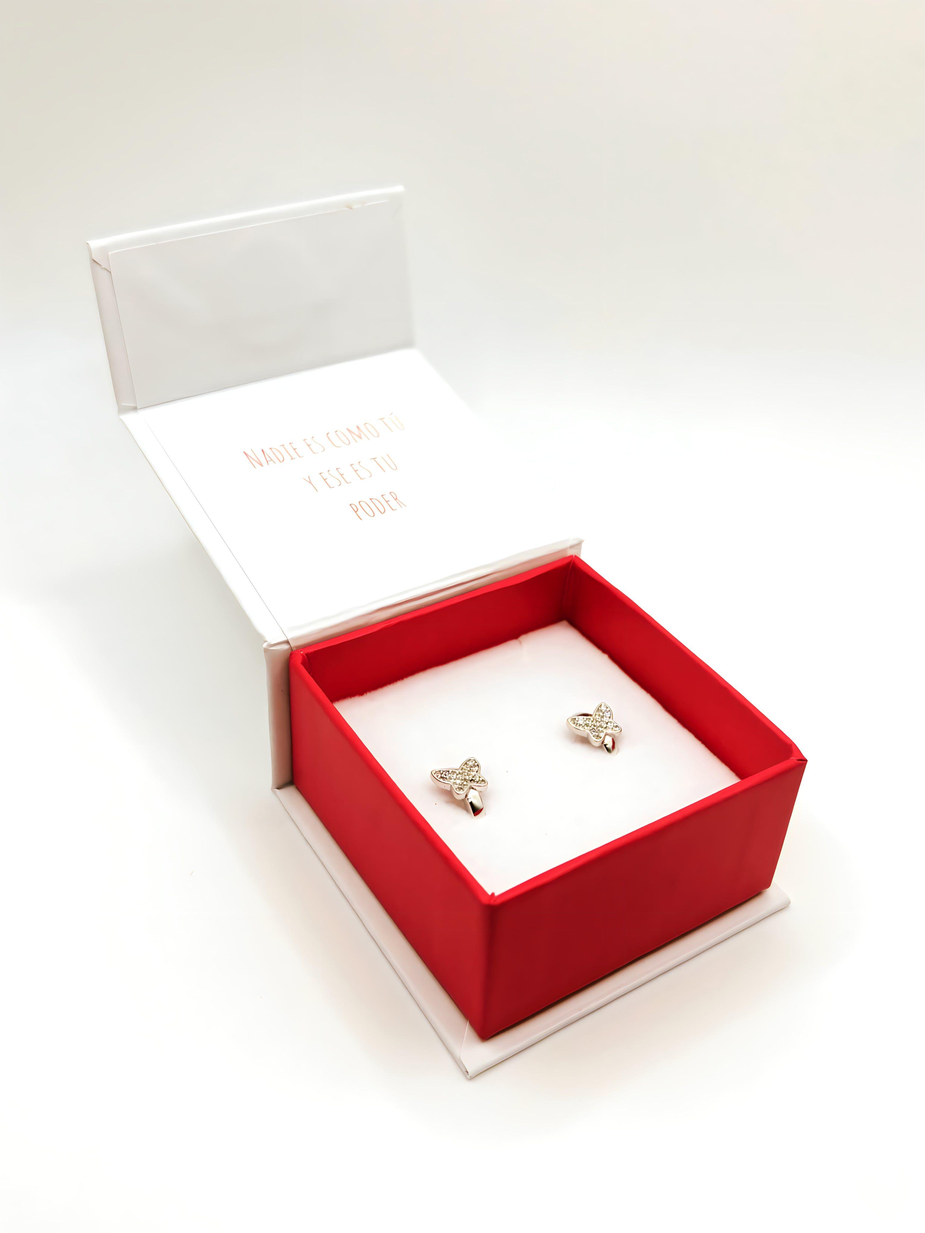 Aro Argollas de Mariposa con Circones de Plata 925-3