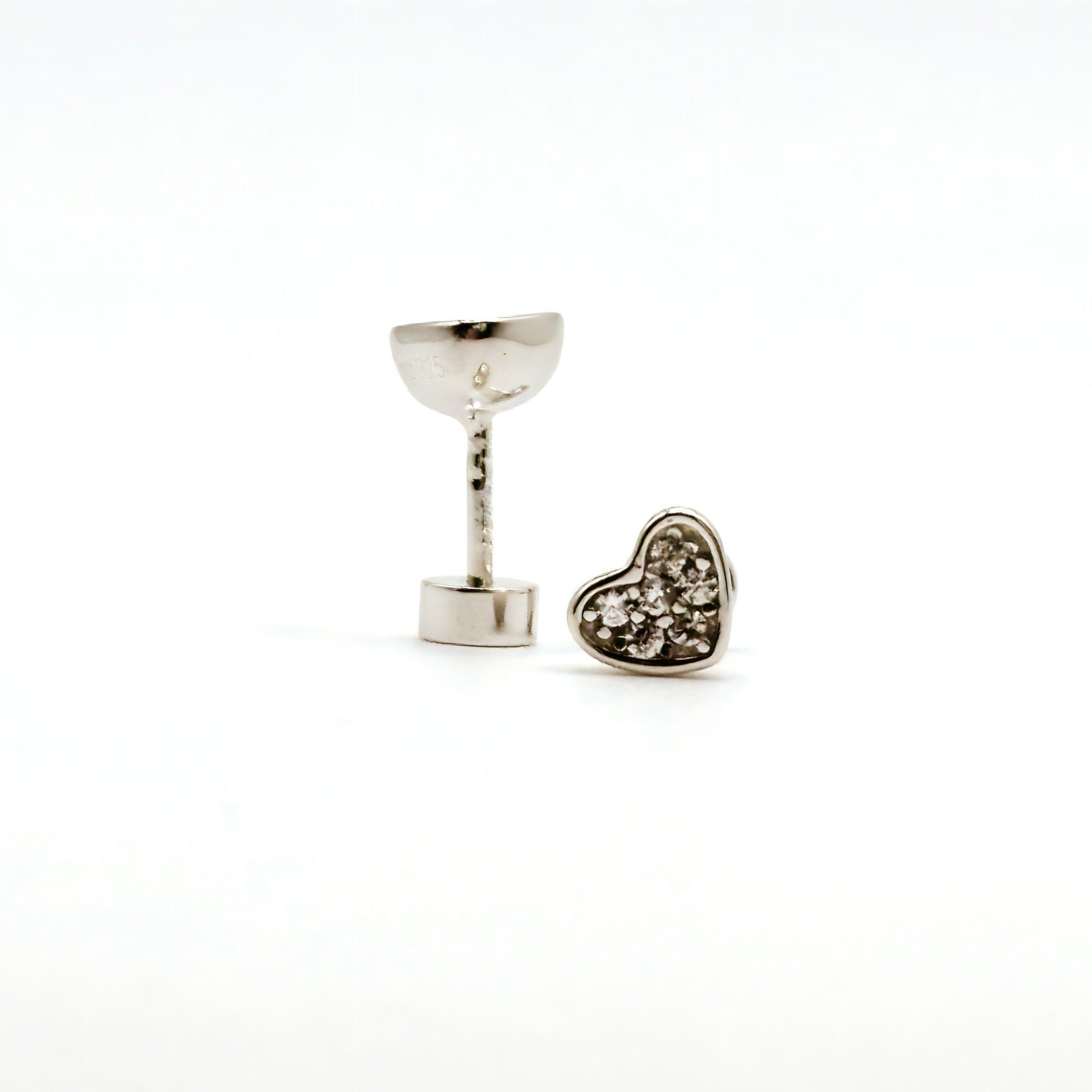 Aros de Corazón con Circones Transparentes de Plata 925-0