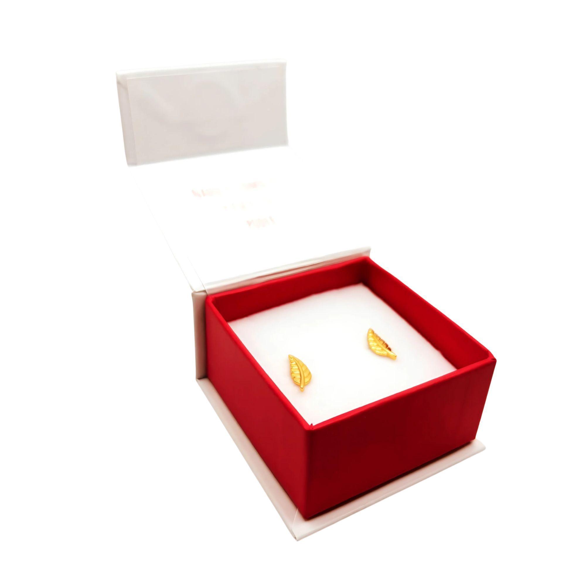 Aros de Hojas de Plata 925 enchapados en Oro 18k-4