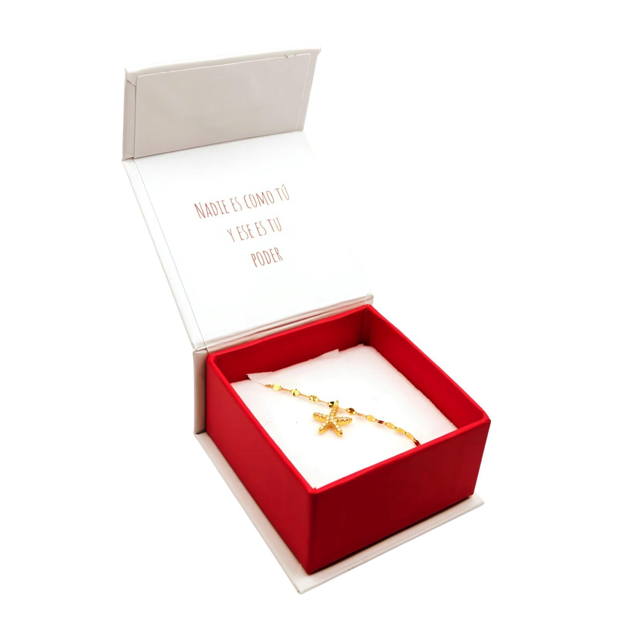 Pulsera con una Estrella de Mar con Circones de Plata 925 enchapada en Oro de 18k-3