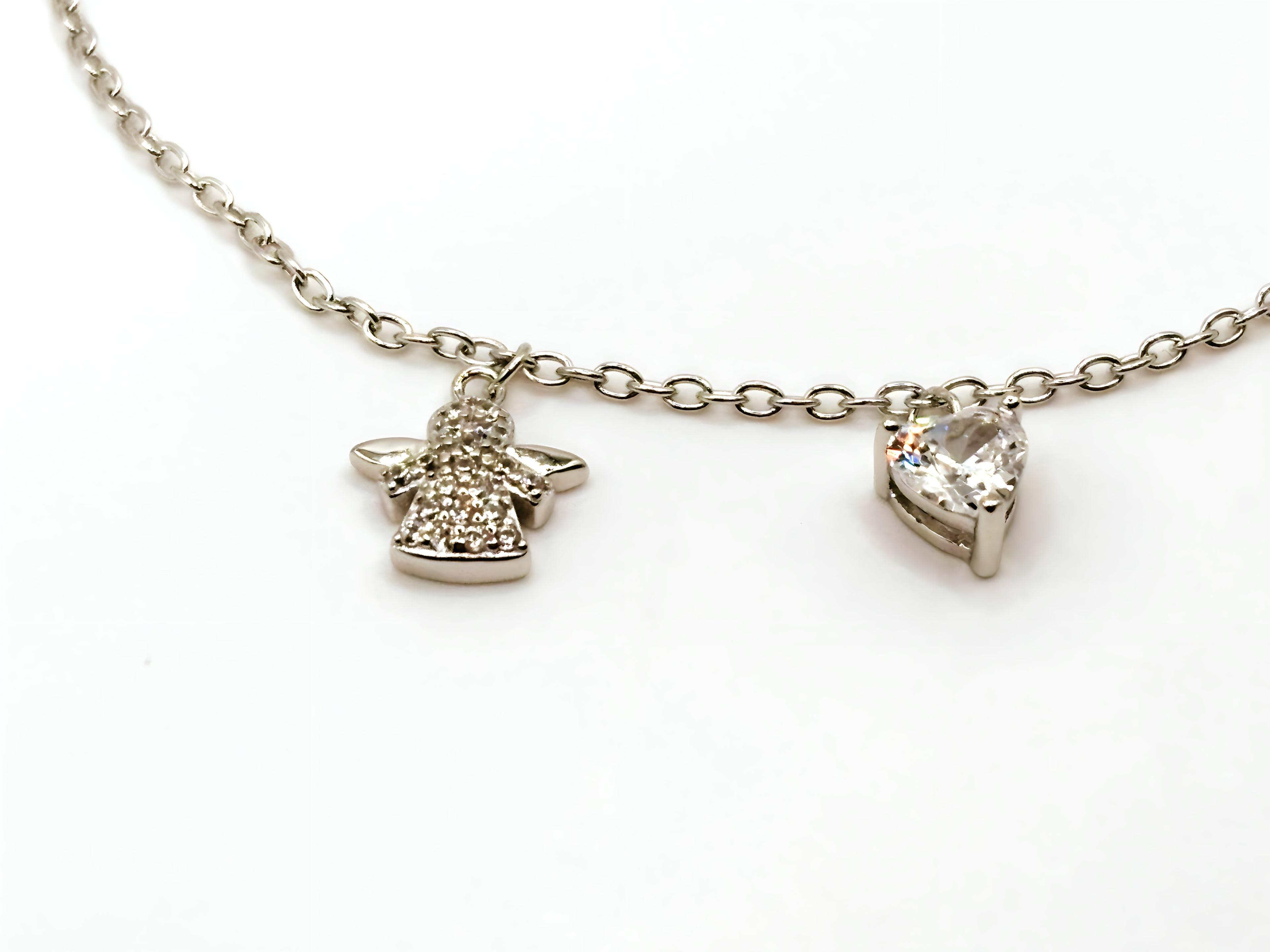 Pulsera con un Ángel de la Guarda y un Corazón de Plata 925-2