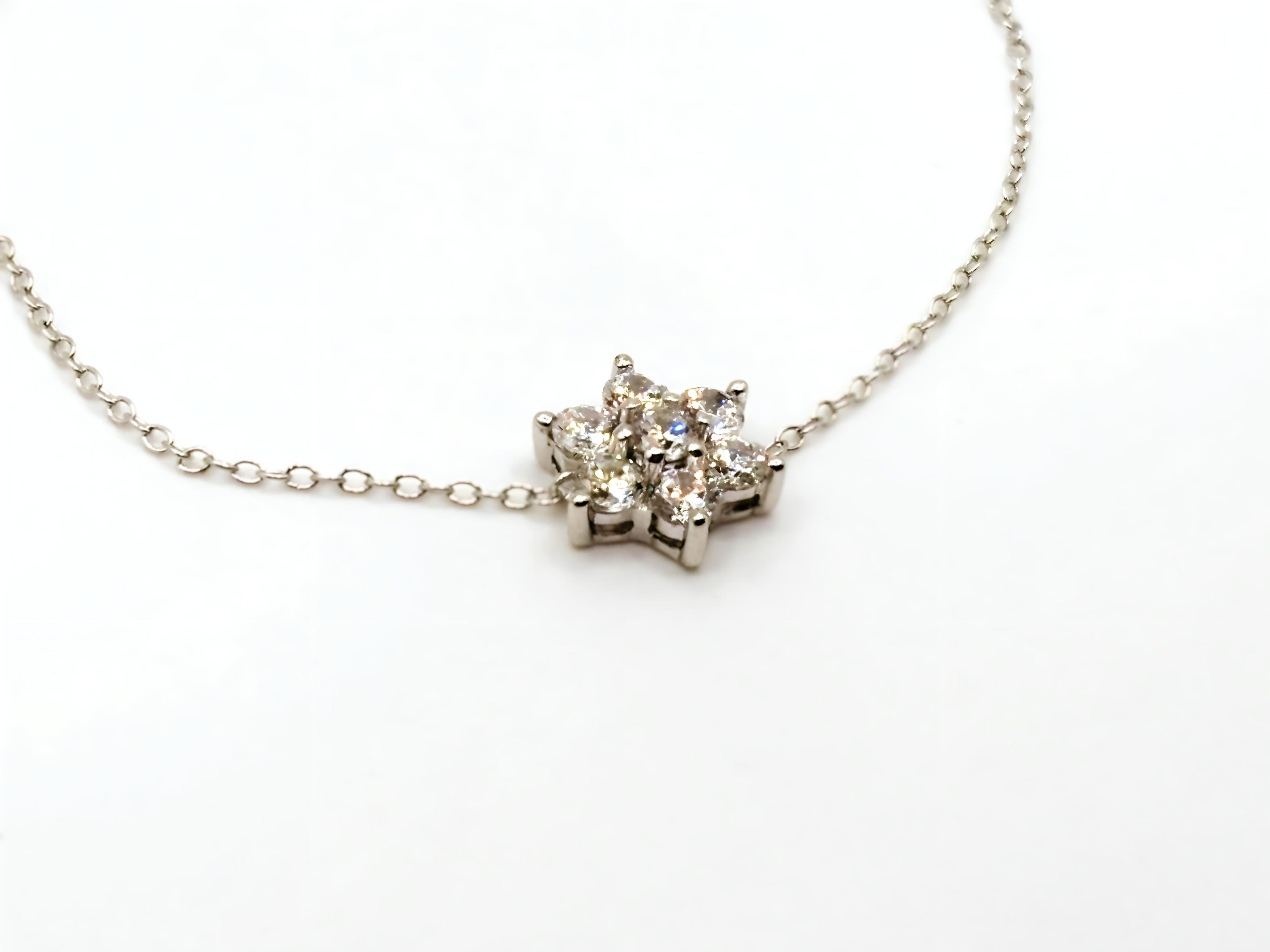 Pulsera de plata con flor de circón de Plata 925-2