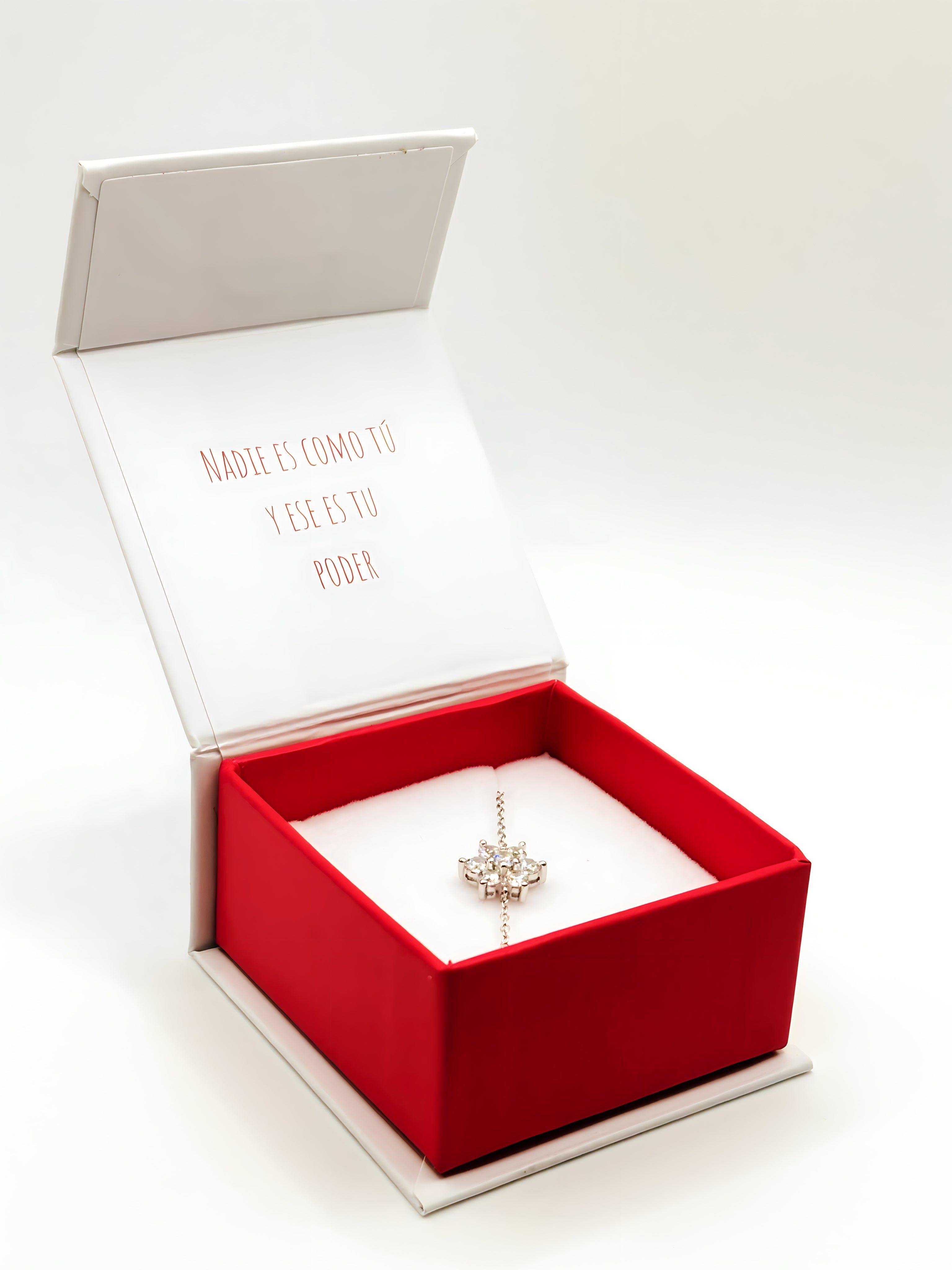Pulsera de plata con flor de circón de Plata 925-4