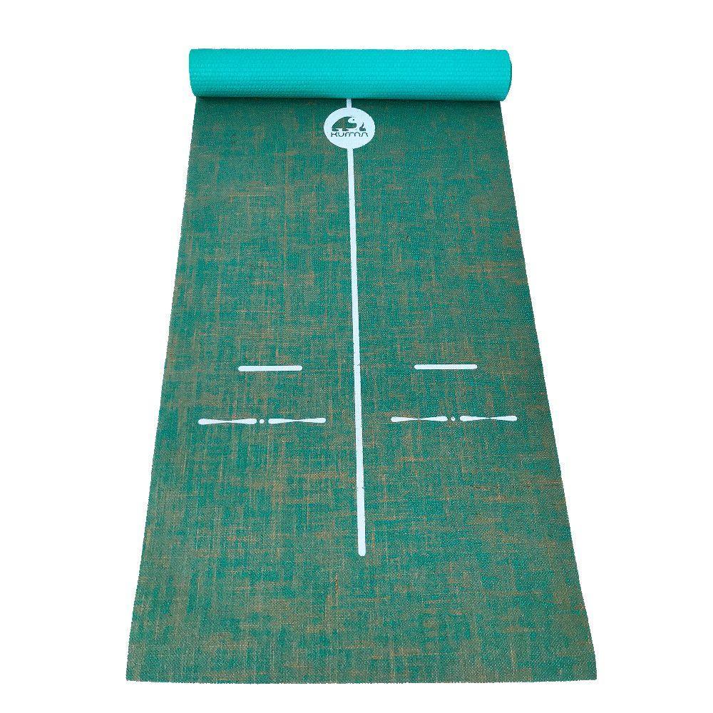 Mat de yoga Yute orgánico Turquesa 5 mm-3