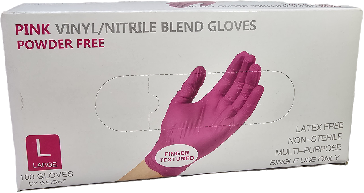 Guantes nitrilo sin polvo rosados -1