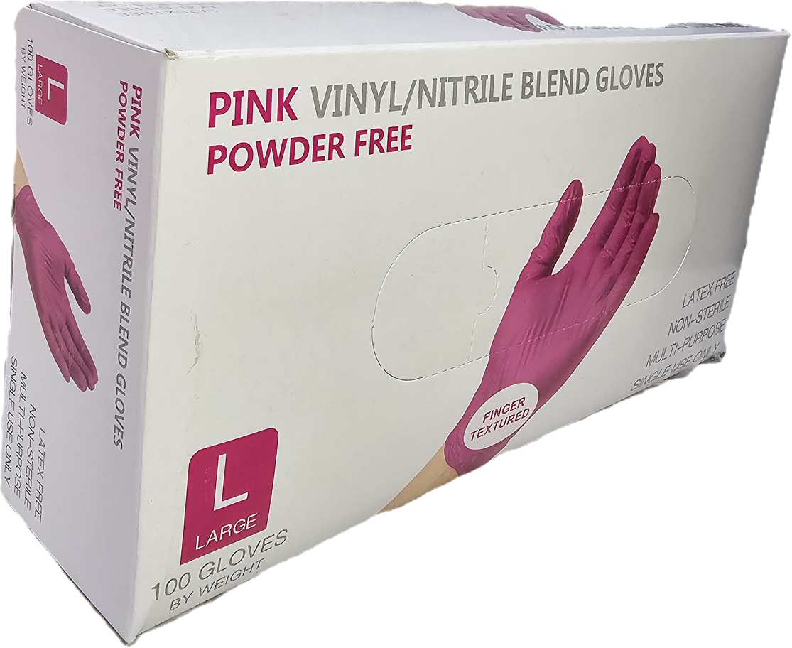 Guantes nitrilo sin polvo rosados -0