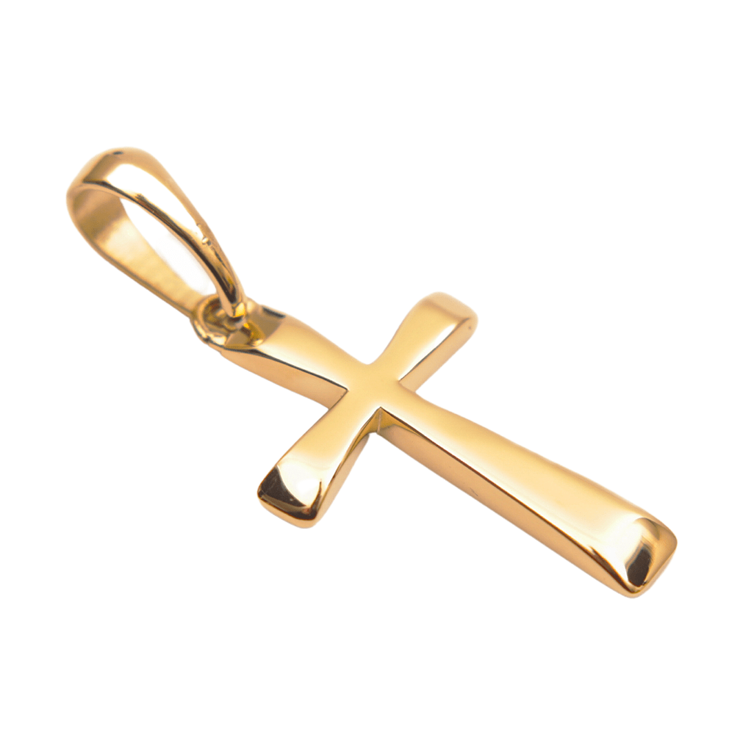 Colgante Cruz Lisa Oro Laminado 18k-0