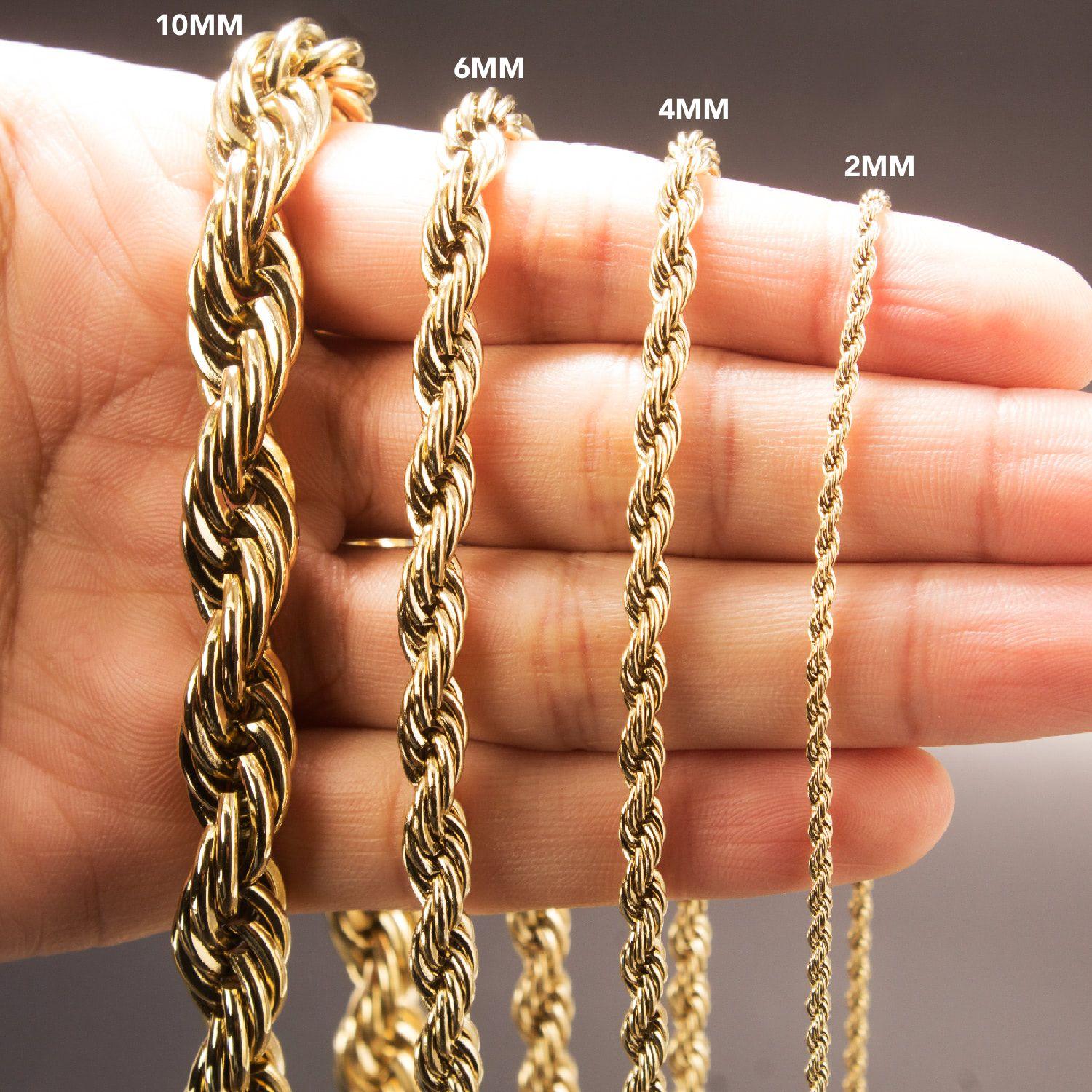 Cadena Tourbillon 10mm/65cm broche tubo Oro Laminado 18k-1