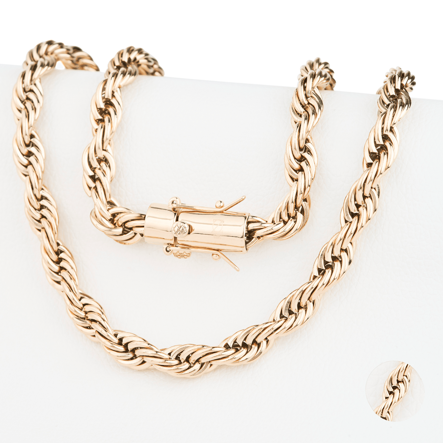 Cadena Tourbillon 10mm/65cm broche tubo Oro Laminado 18k-0