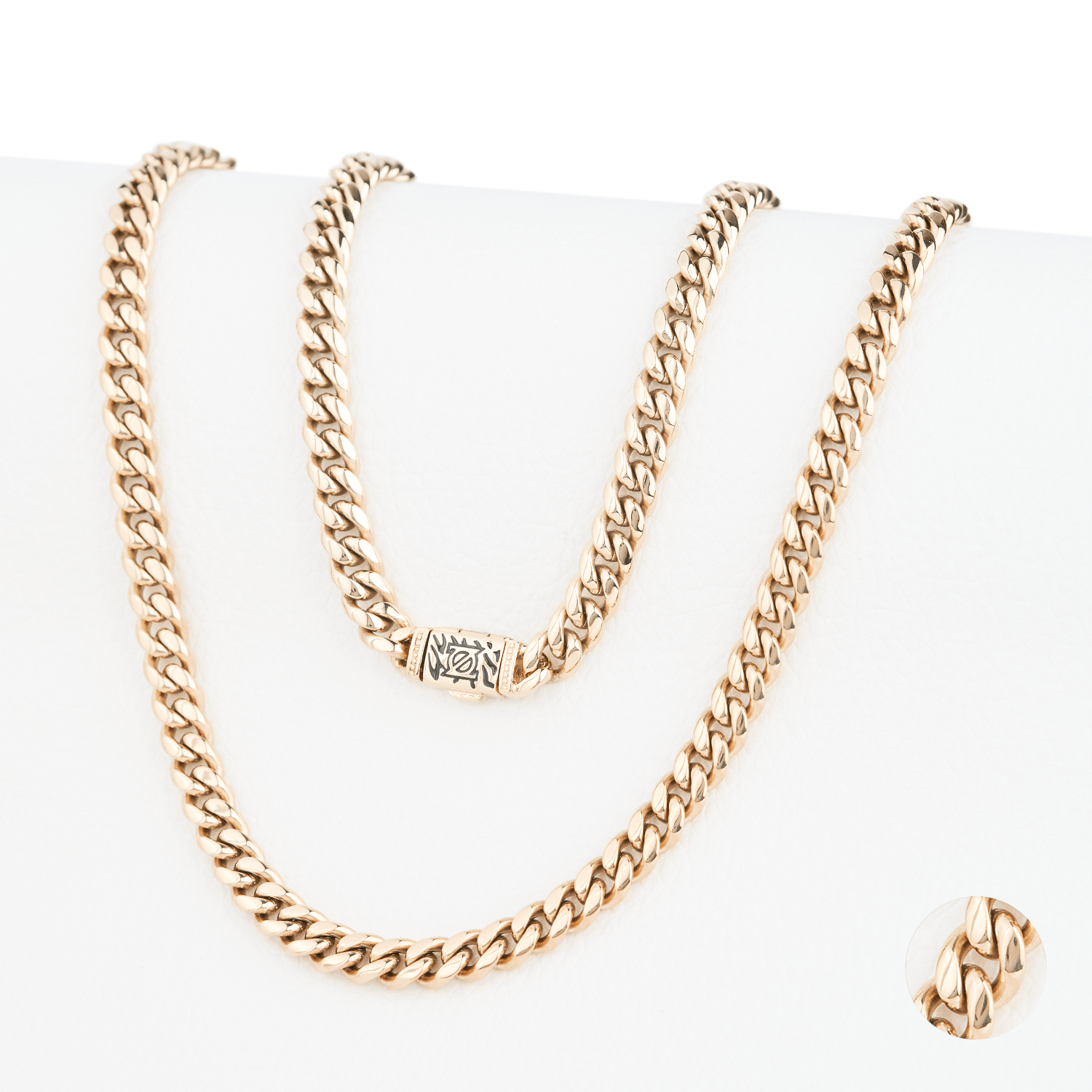 Cadena Cubana 6mm/65cm broche cebra exclusivo ZO Oro Laminado 18k-0