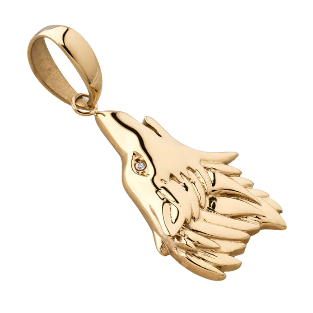 Colgante Lobo Oro Laminado 18k-0