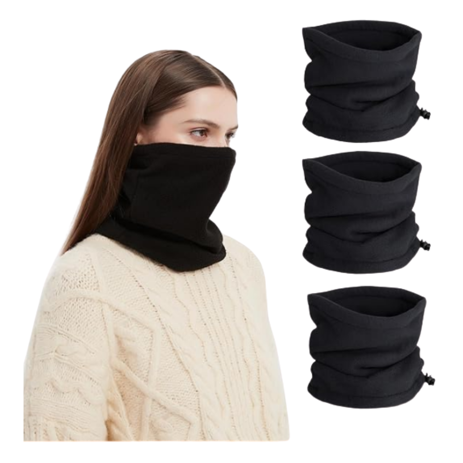 Pack 3 Cuello Polar Suave Calentadores Cómodo Unisex-2